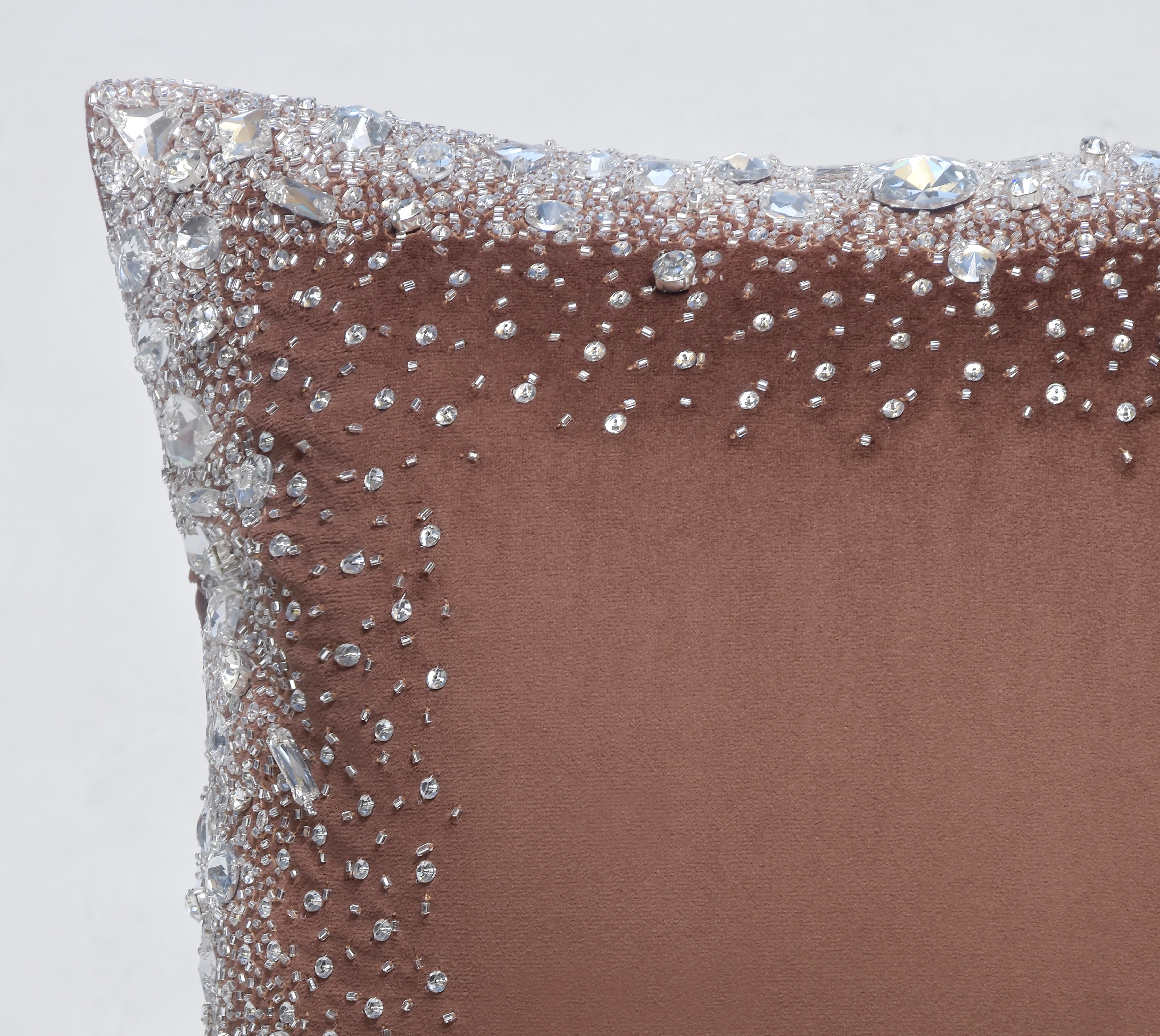 LUMIERE Copper Velvet Bling Cushion Cover