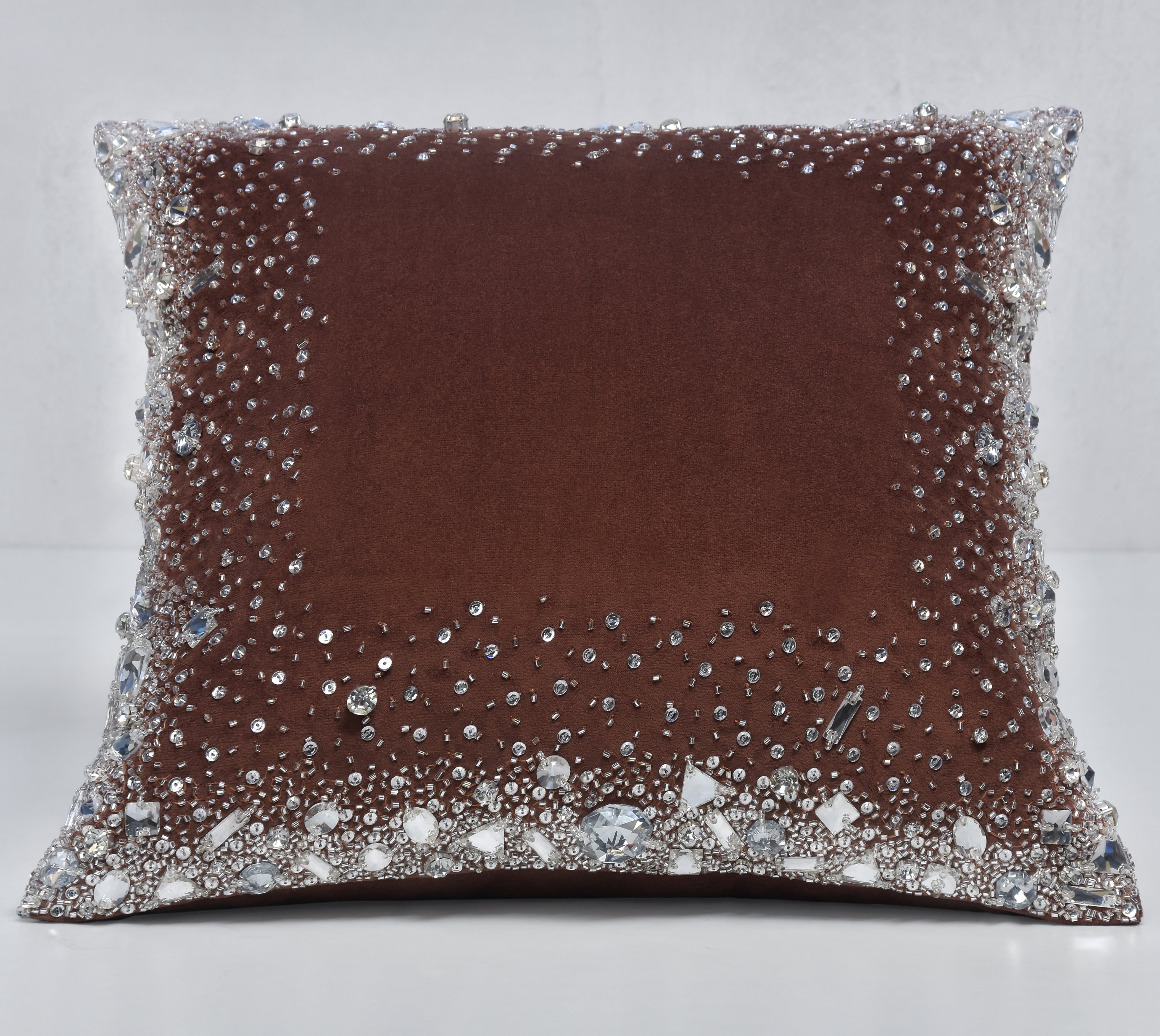 LUMIERE Copper Velvet Bling Cushion Cover