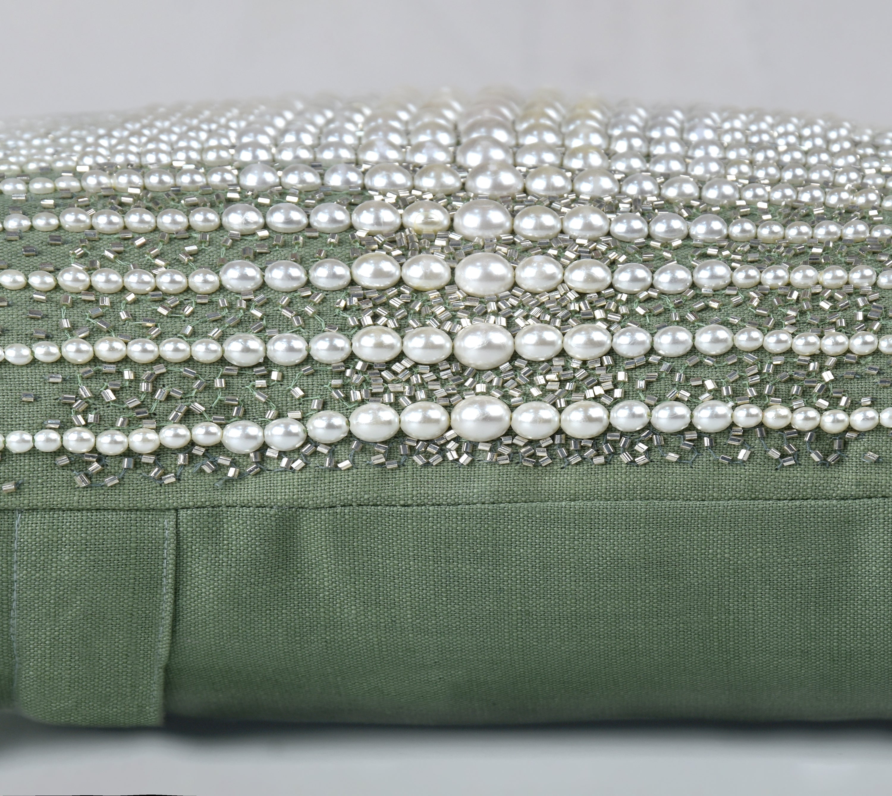 CONFETTI Green Linen Cushion Cover