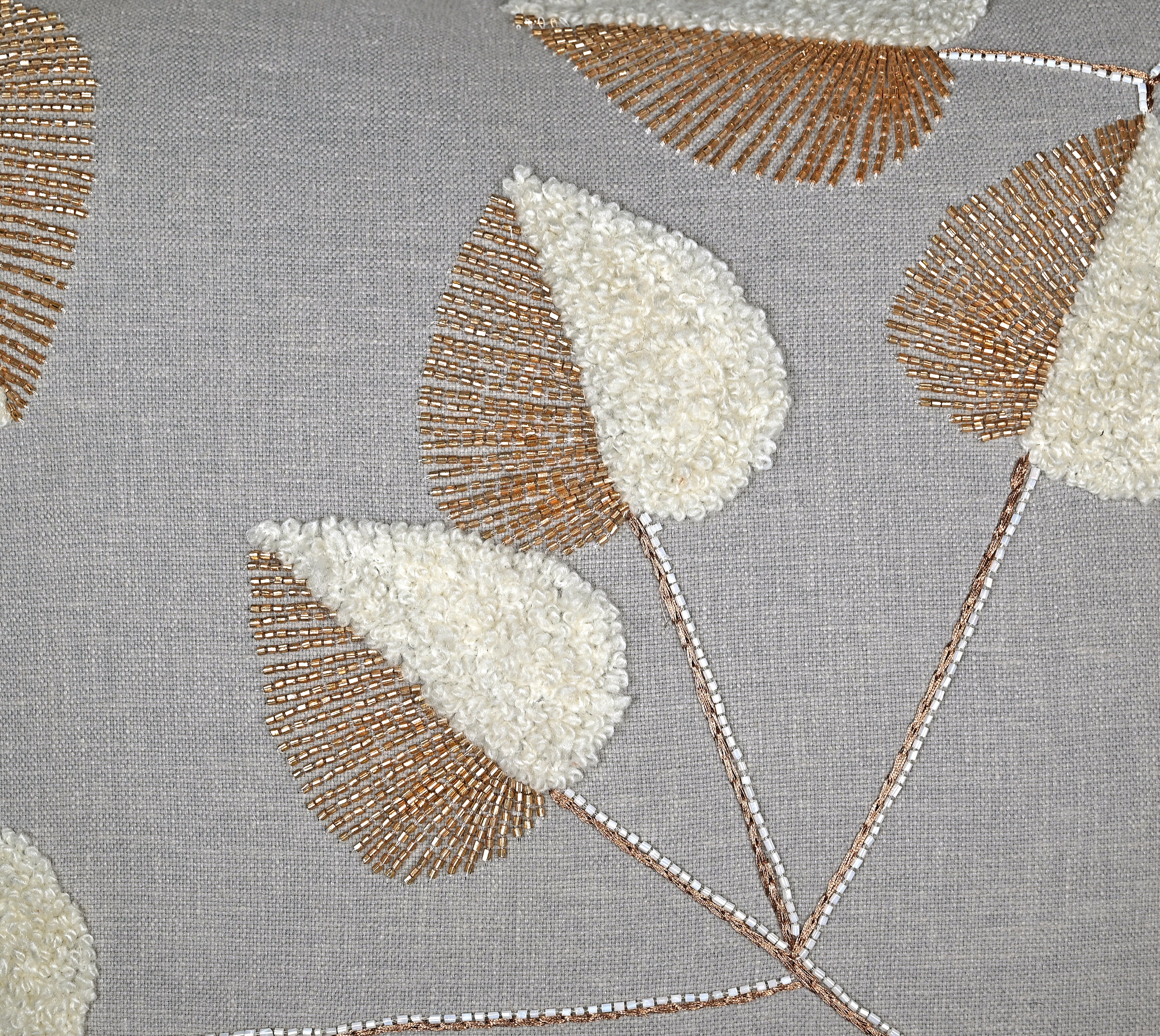 ISABELLA Grey Cotton Cushion Cover