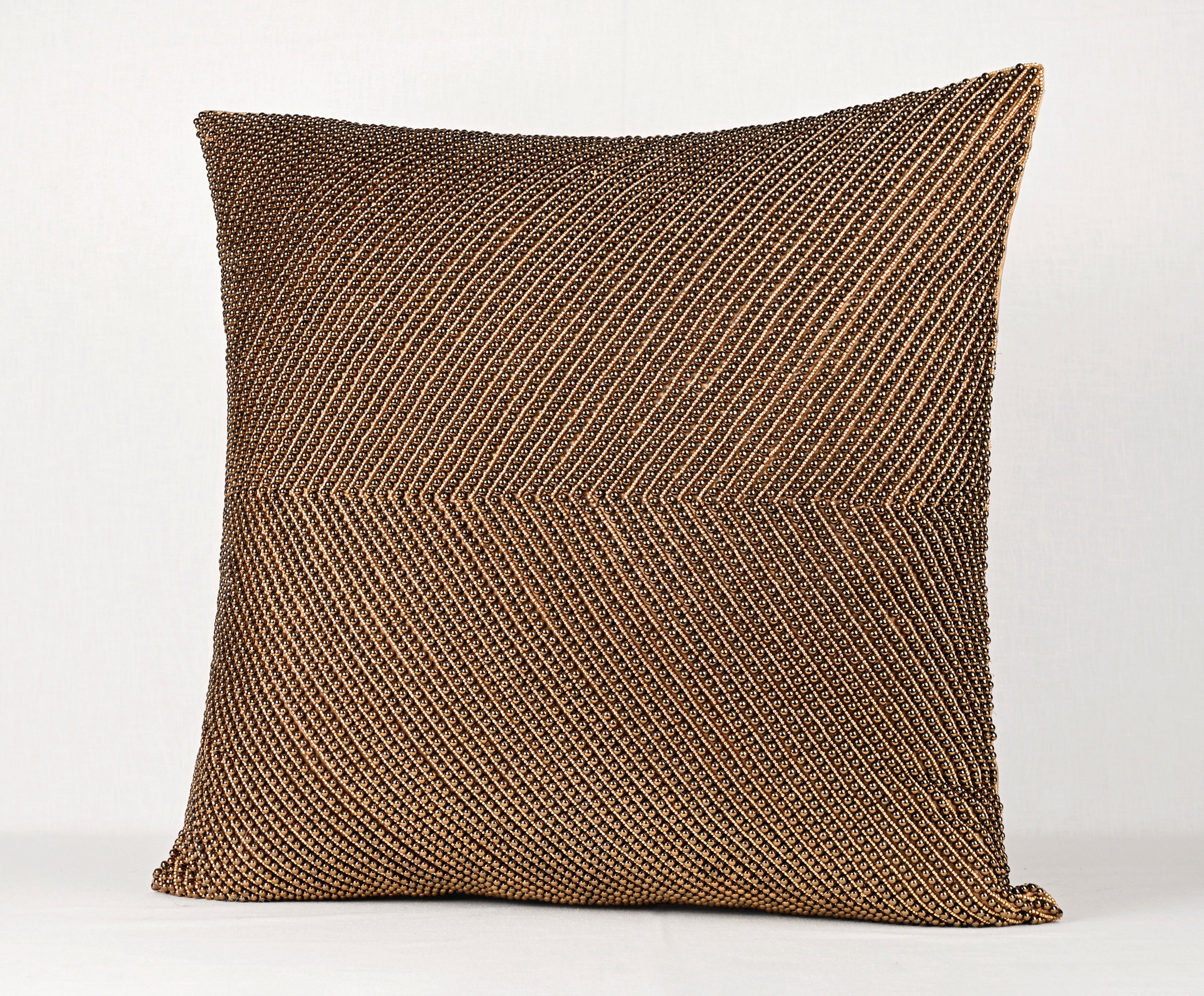 CAPIZ Gold Beaded Cushion Cover