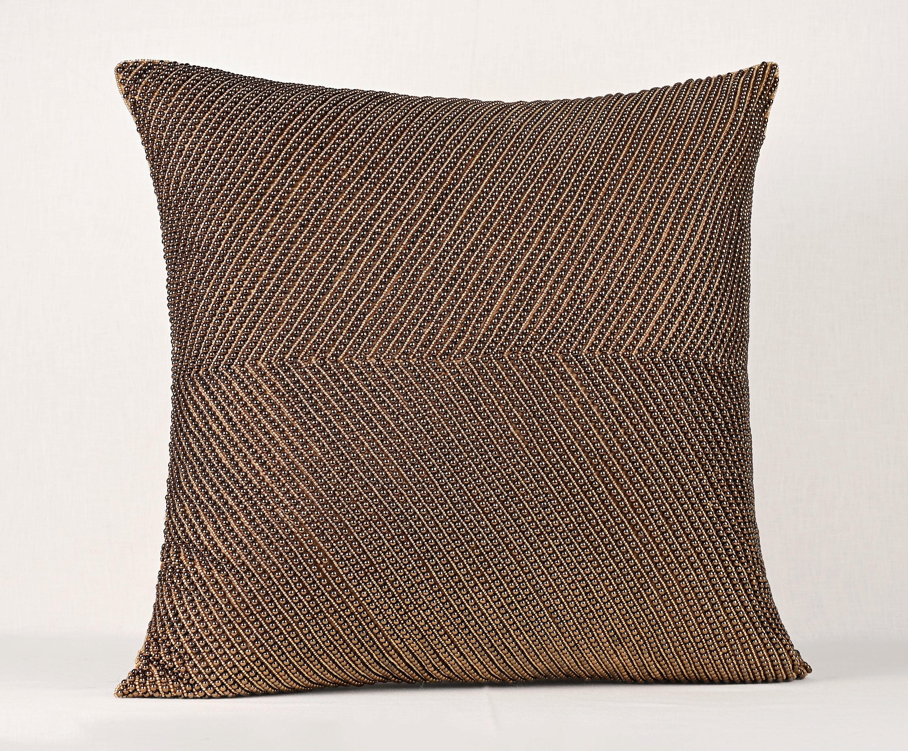 CAPIZ Gold Beaded Cushion Cover