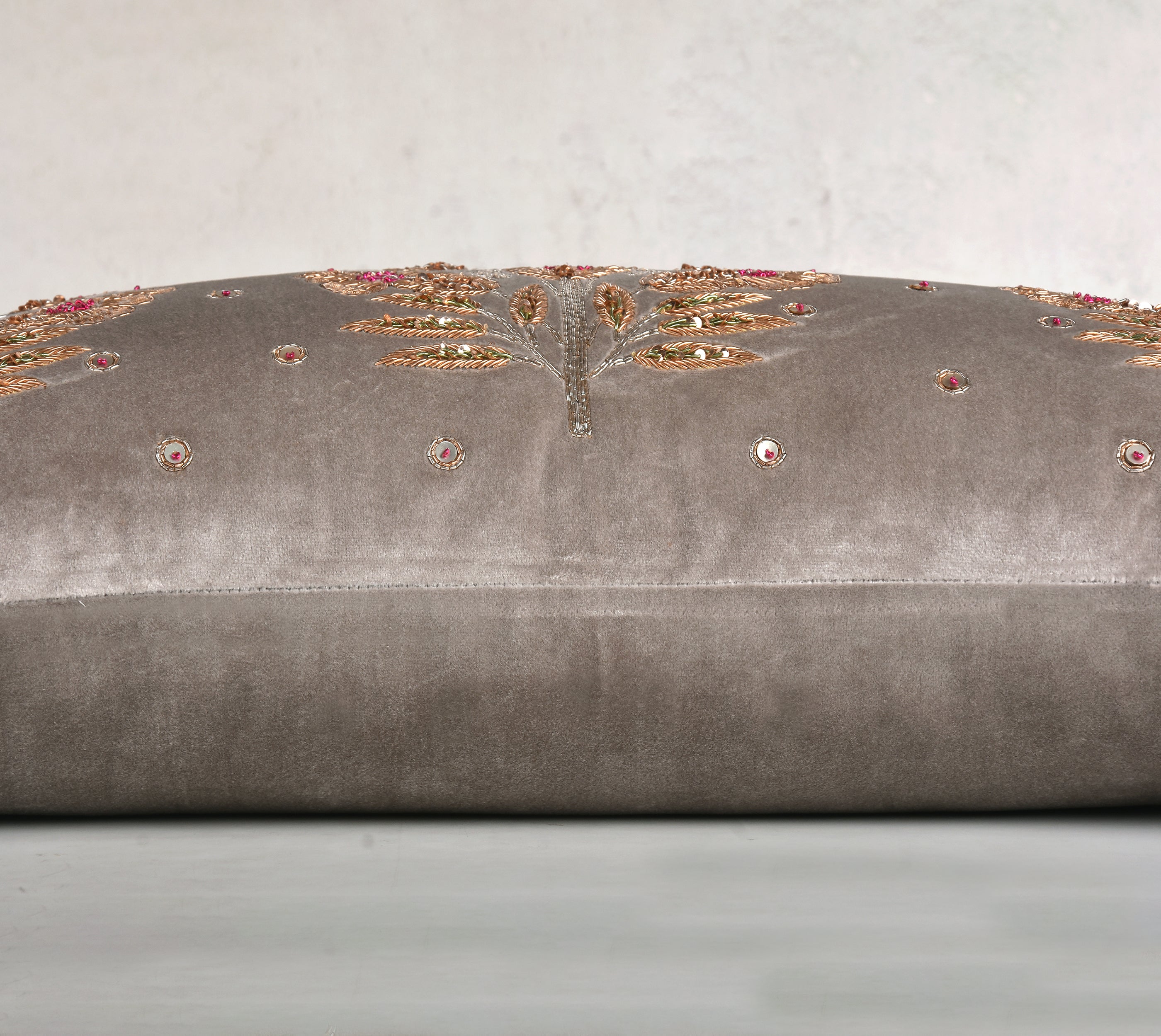 HERITAGE Grey Velvet Cushion Cover