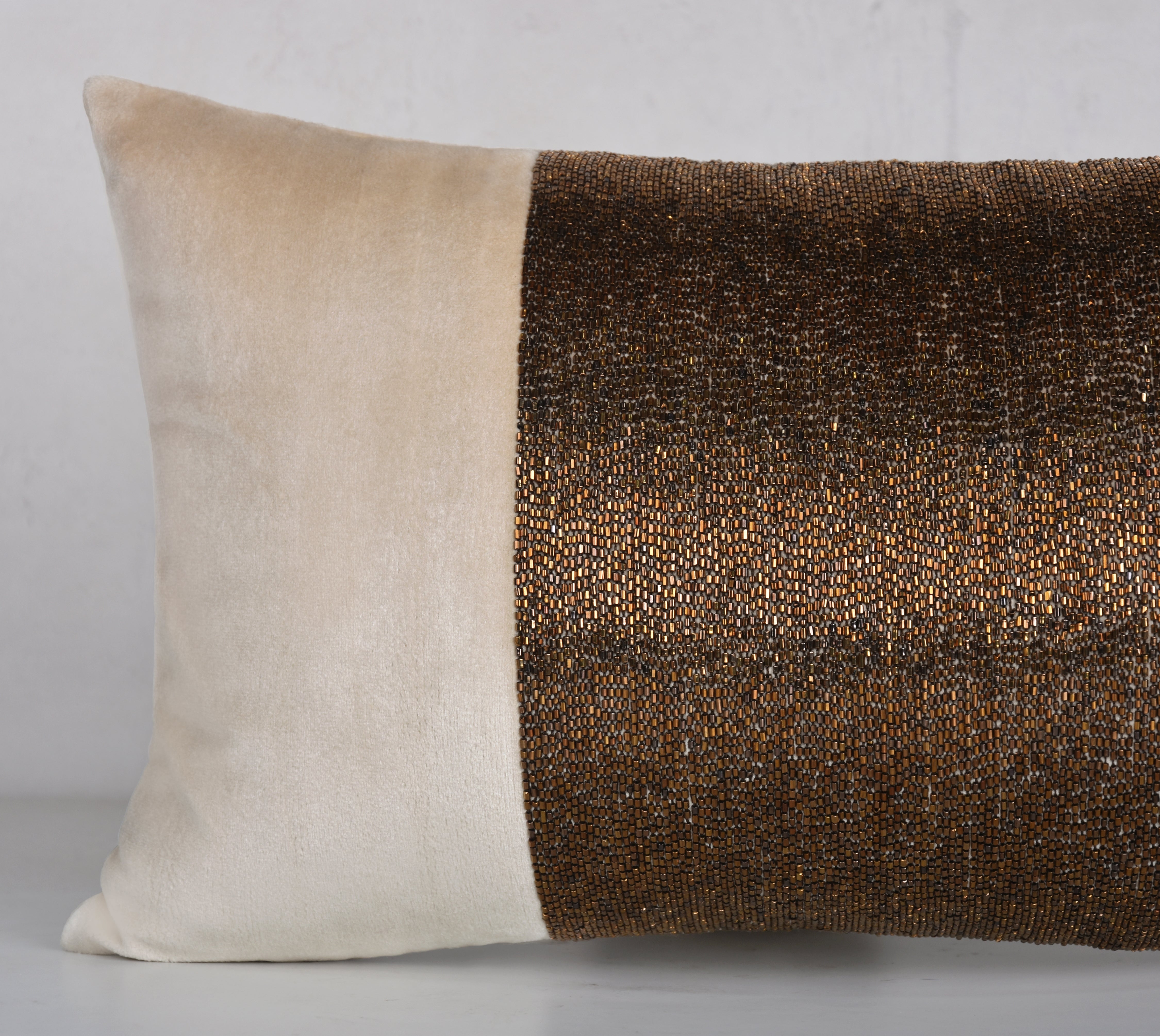 MIDAS Ecru Velvet Cushion cover