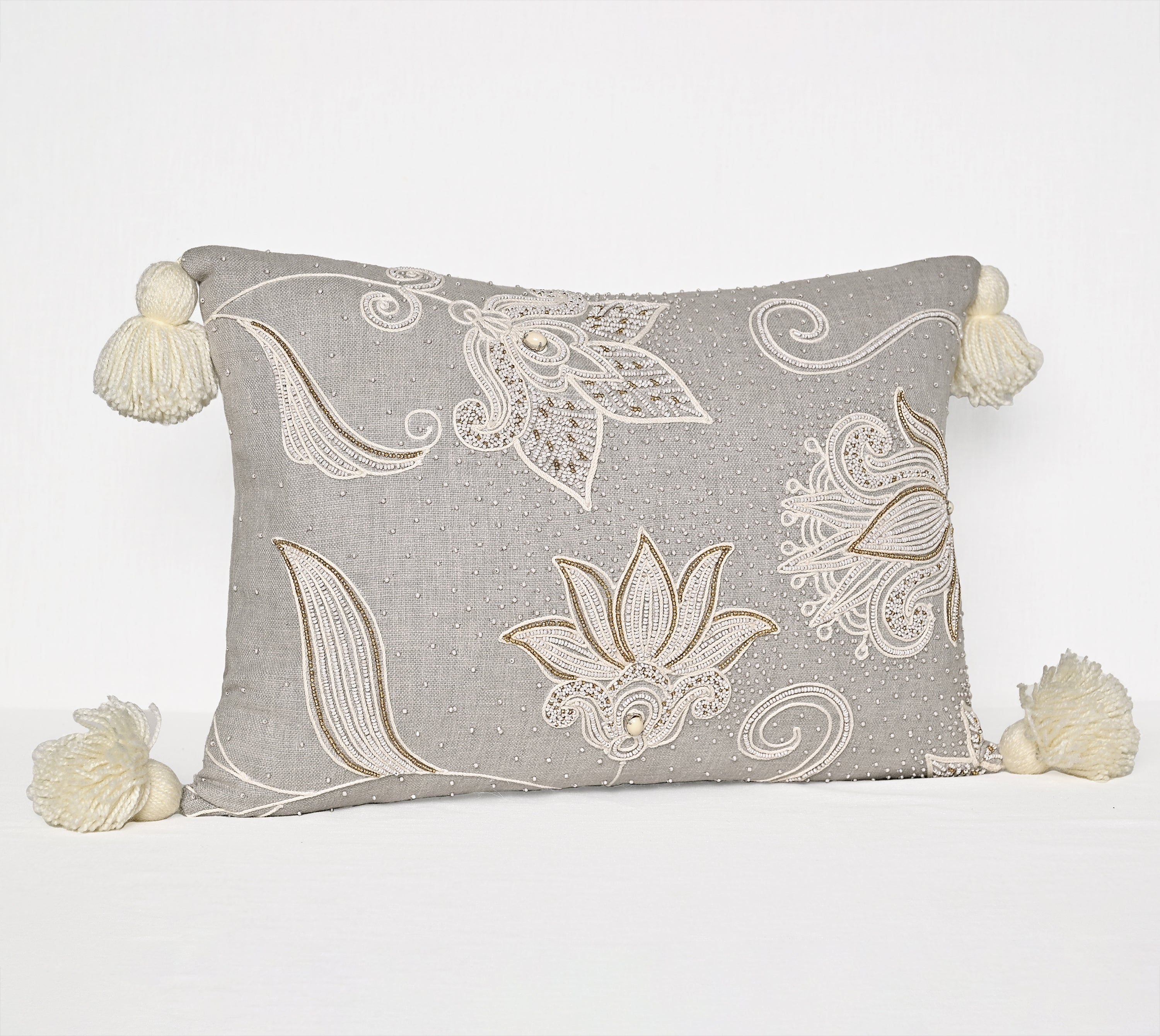 REGENT Grey Cotton Cushion Cover