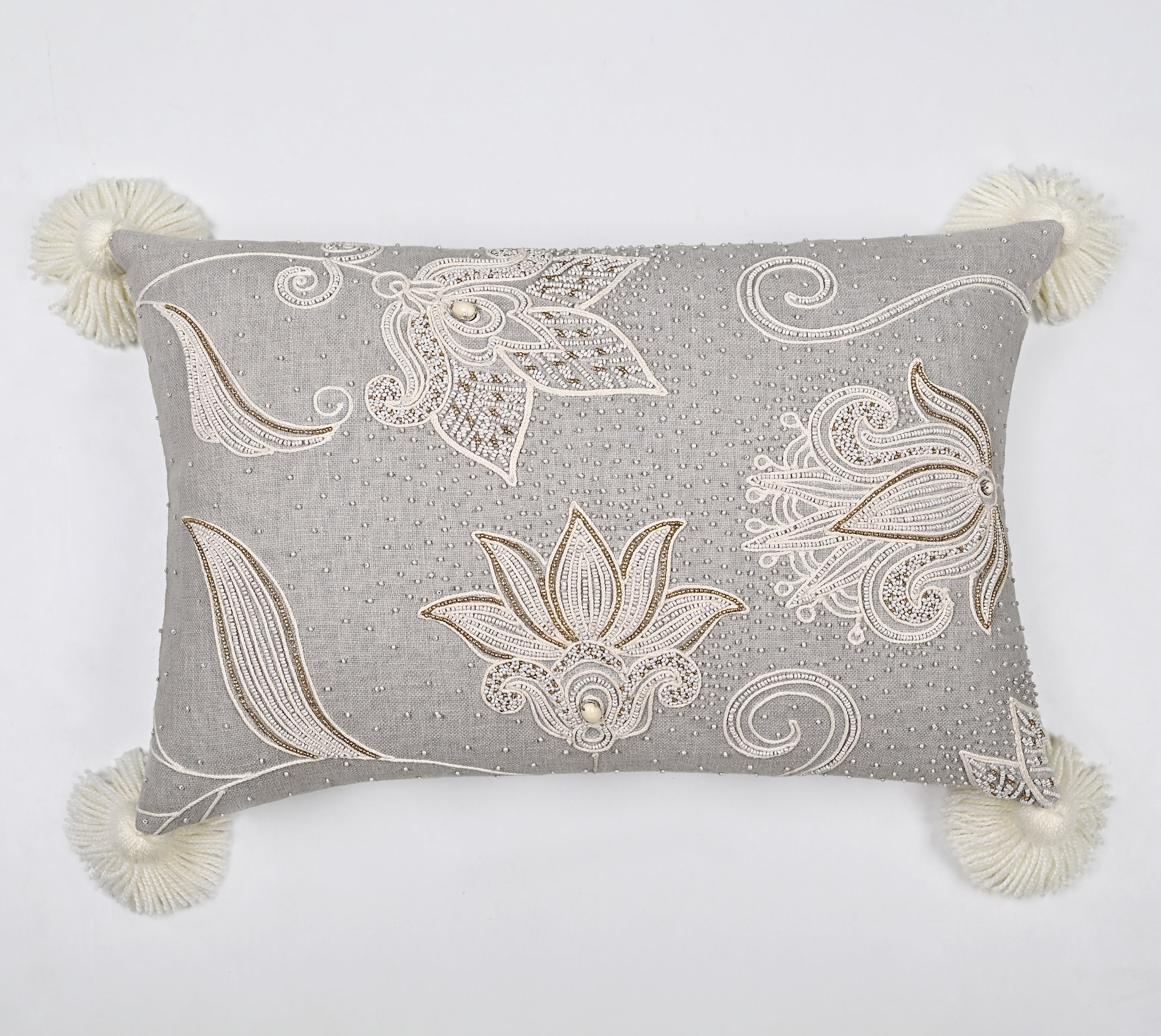 REGENT Grey Cotton Cushion Cover