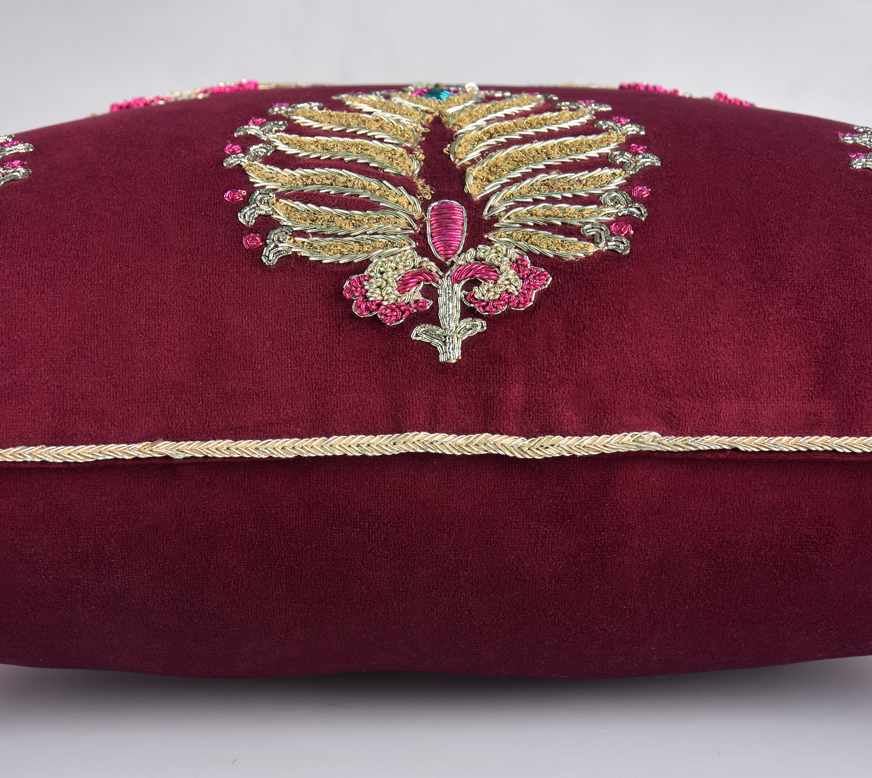 HERITAGE Burgandy velvet Cushion Cover