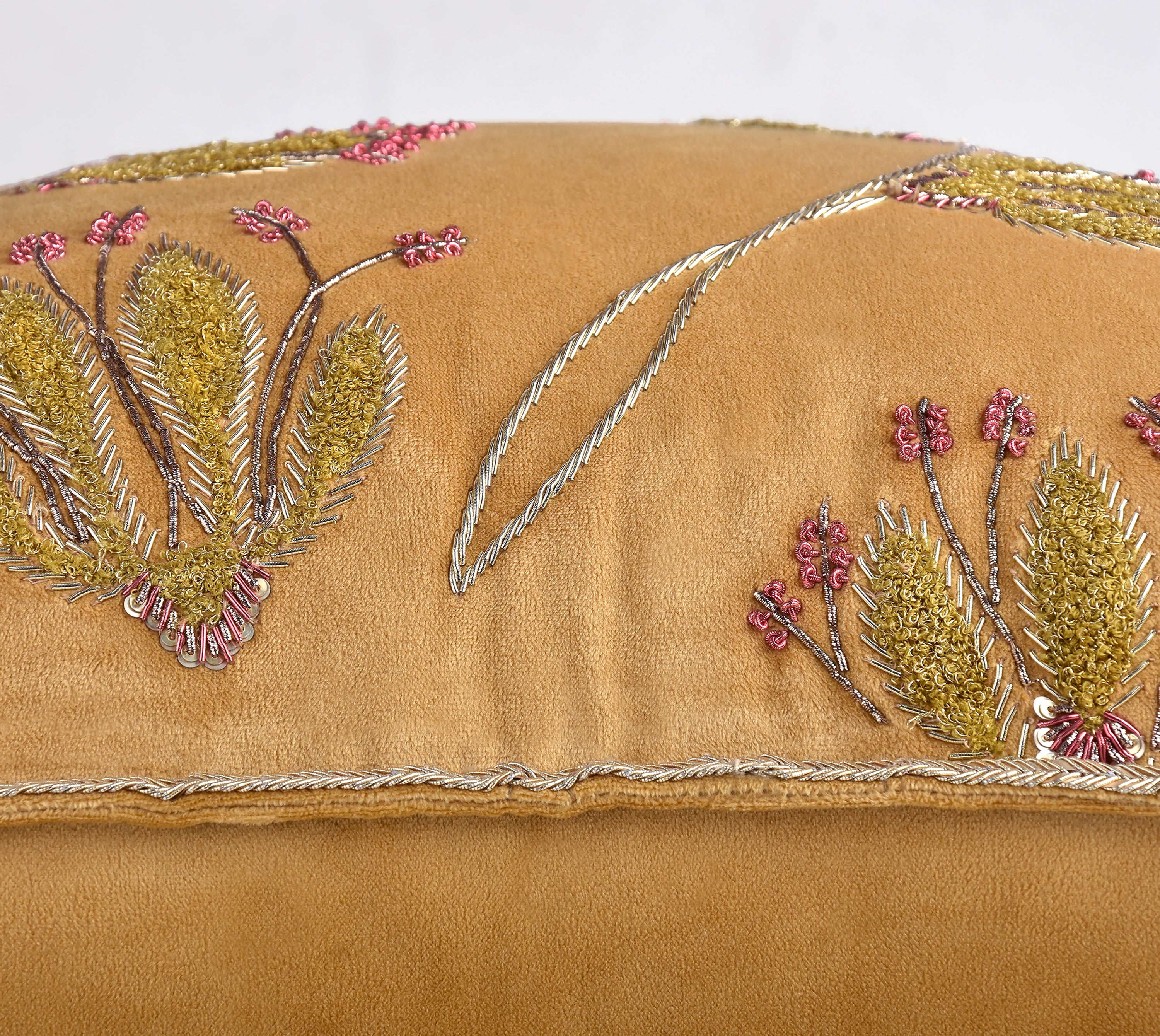 HERITAGE Yellow Velvet Cushion Cover