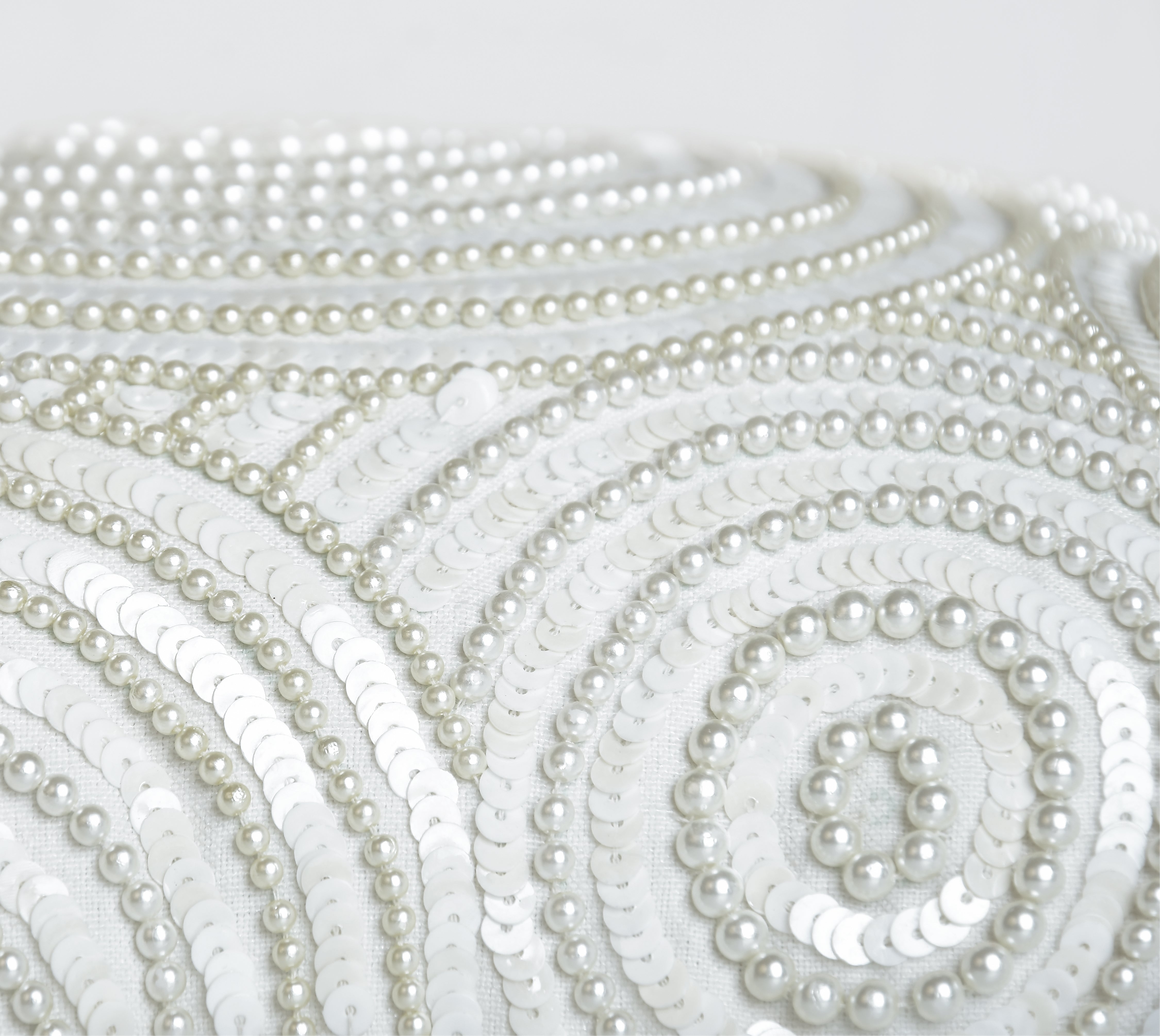 IRIS Off white Beaded Cushion Cover