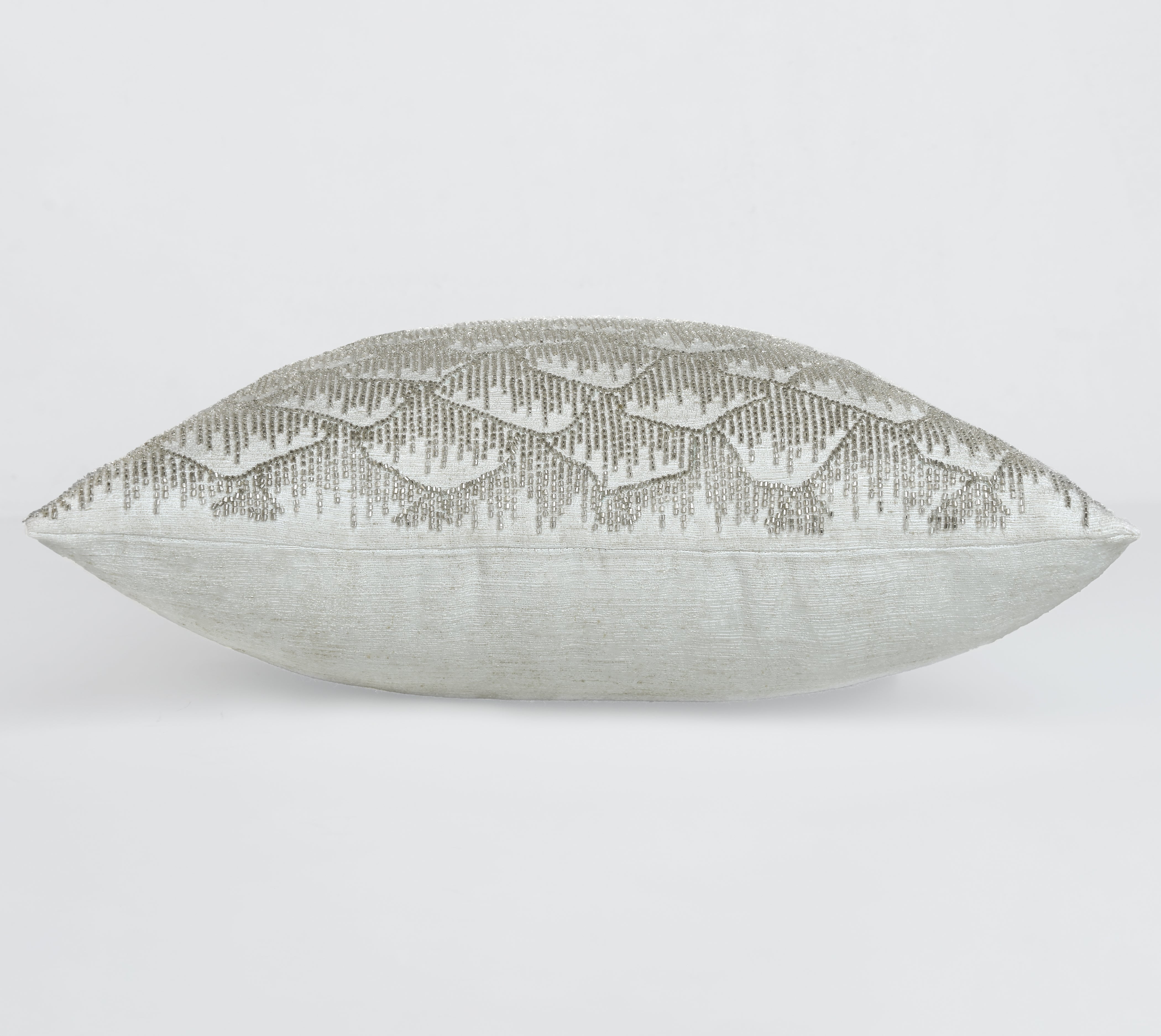 MEREDITH White Beaded Cushion Cover