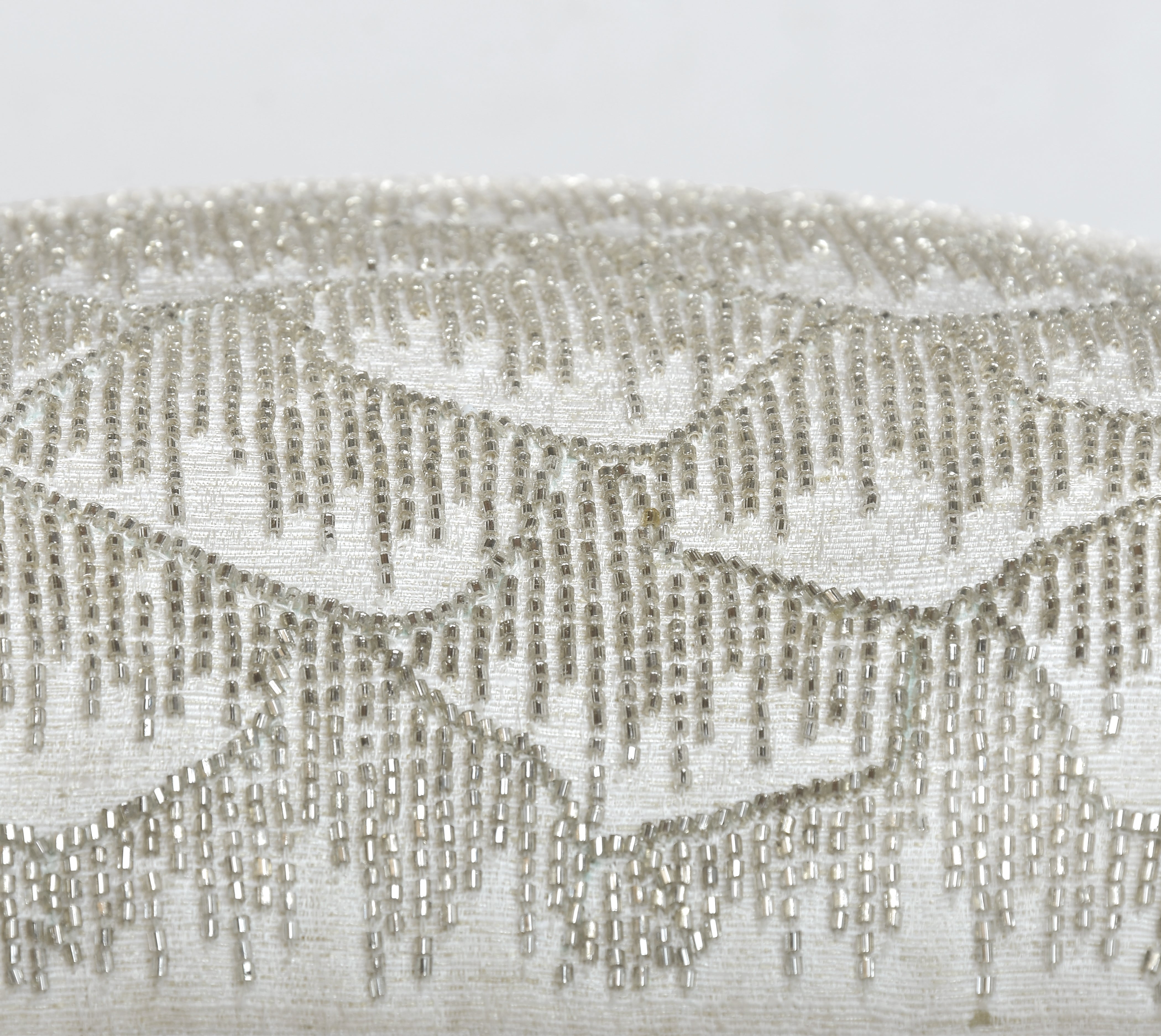 MEREDITH White Beaded Cushion Cover