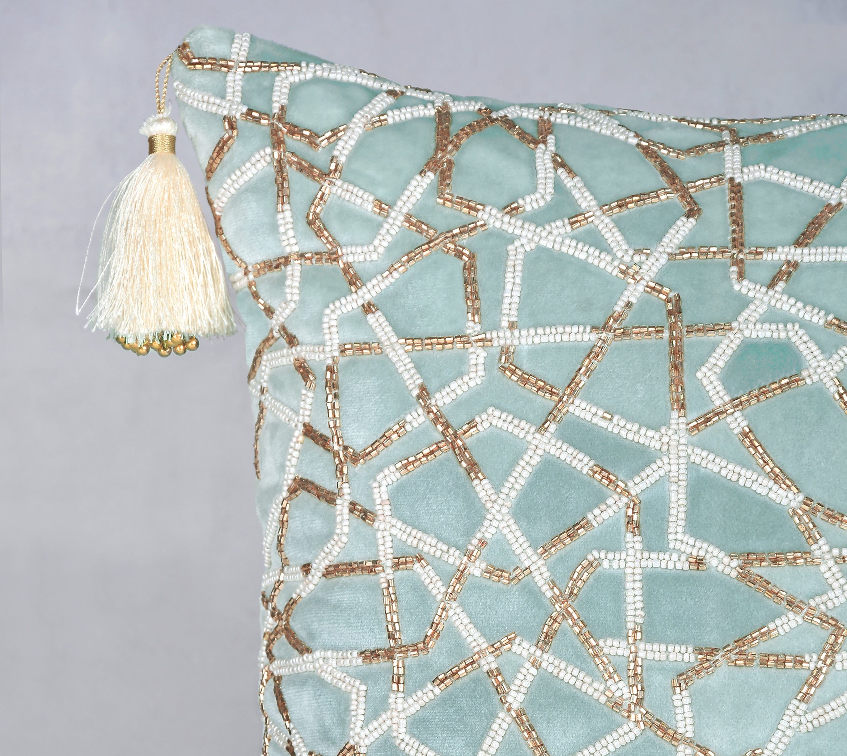 ZENITH Light Blue Velvet Cushion cover