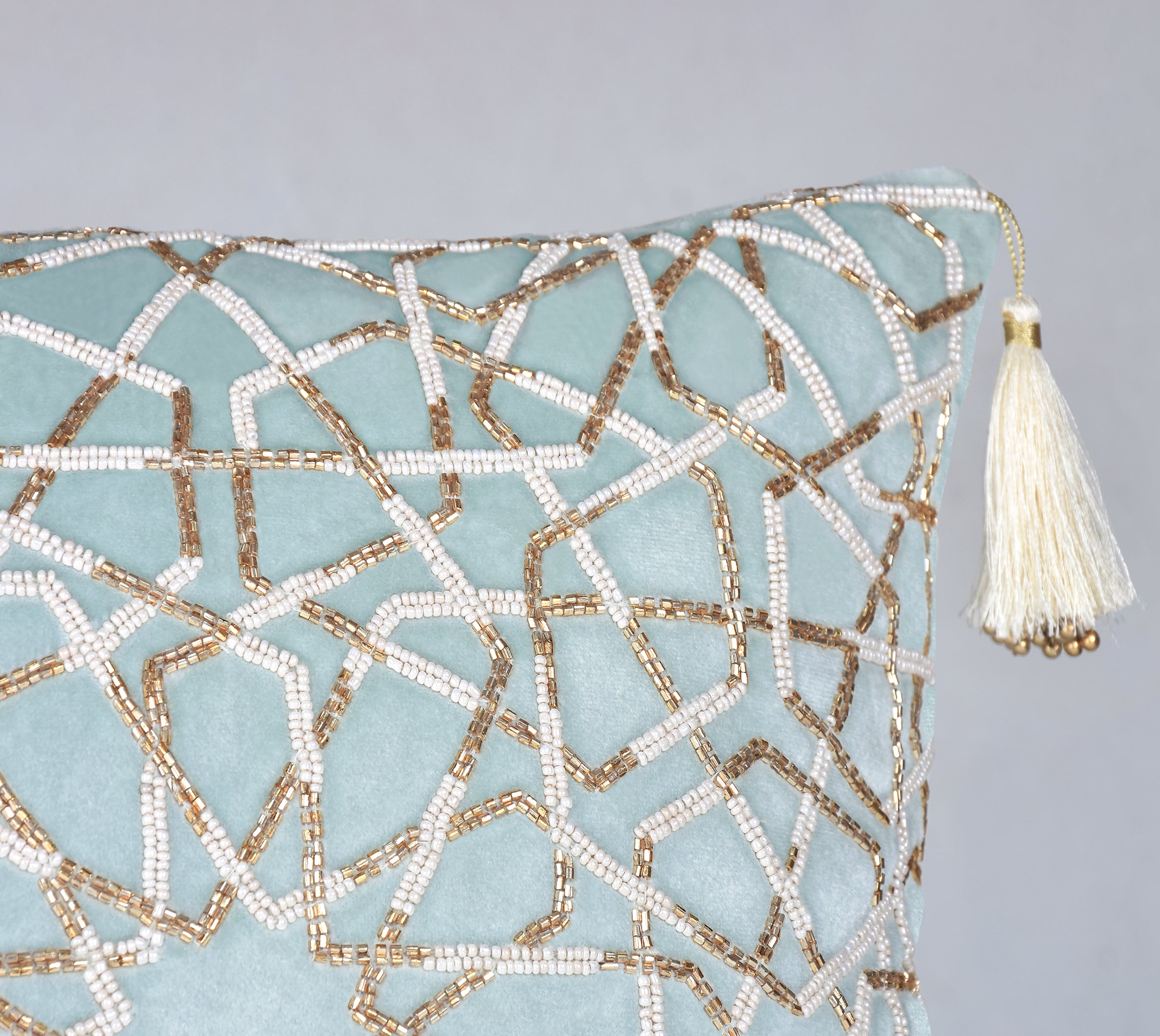 ZENITH Light Blue Velvet Cushion cover