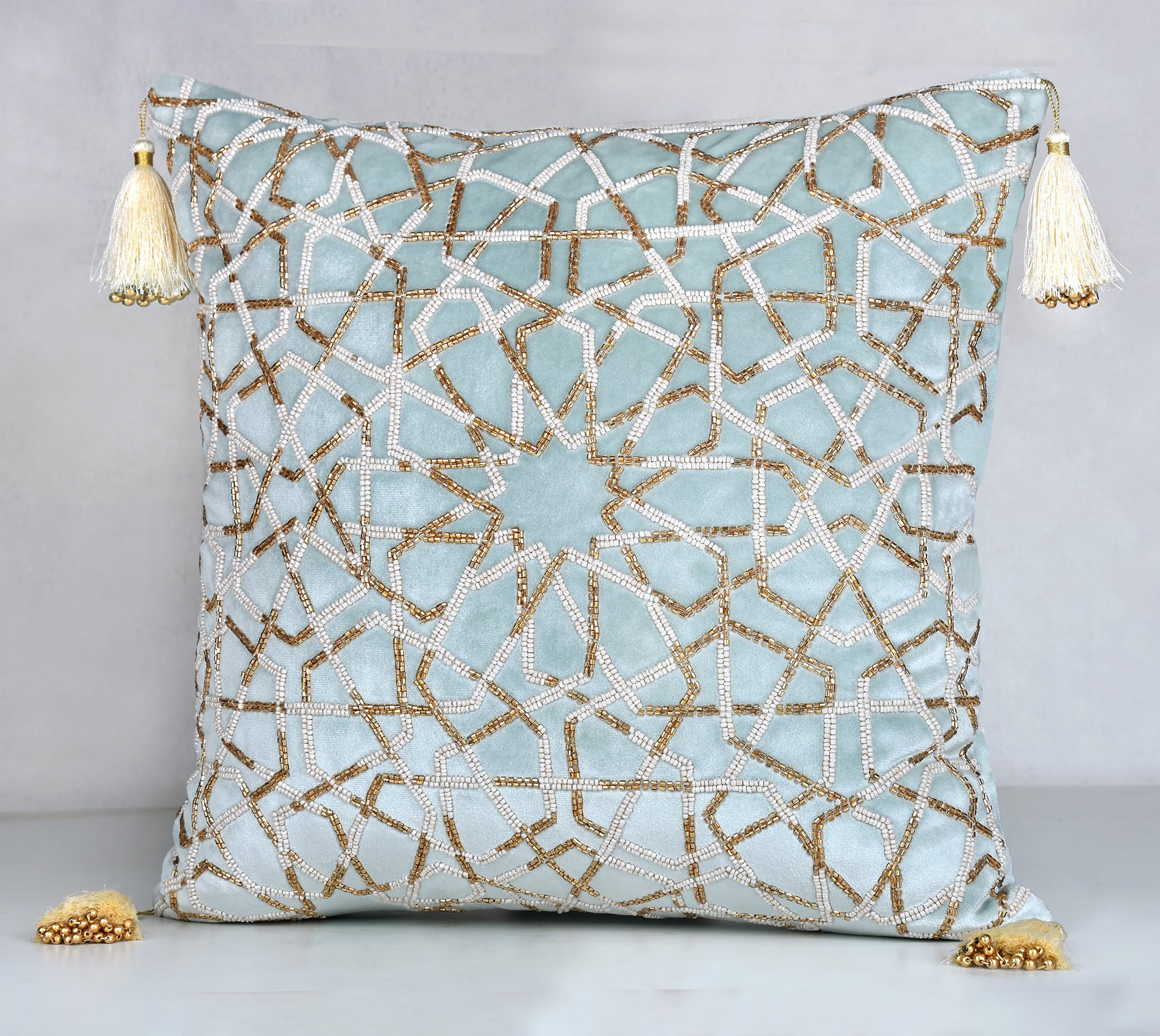 ZENITH Light Blue Velvet Cushion cover