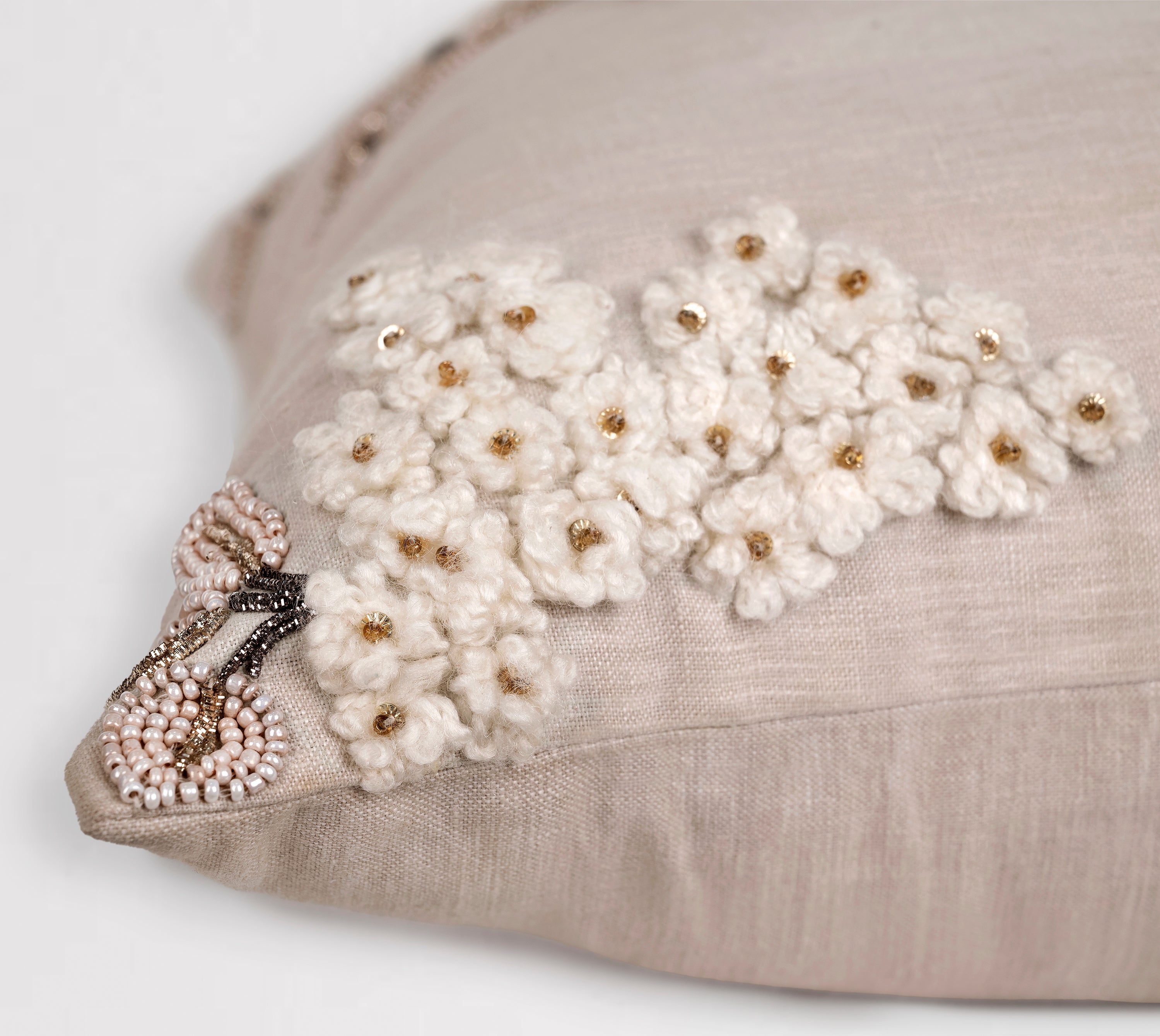 ISABELLA Light Beige Linen Cushion Cover