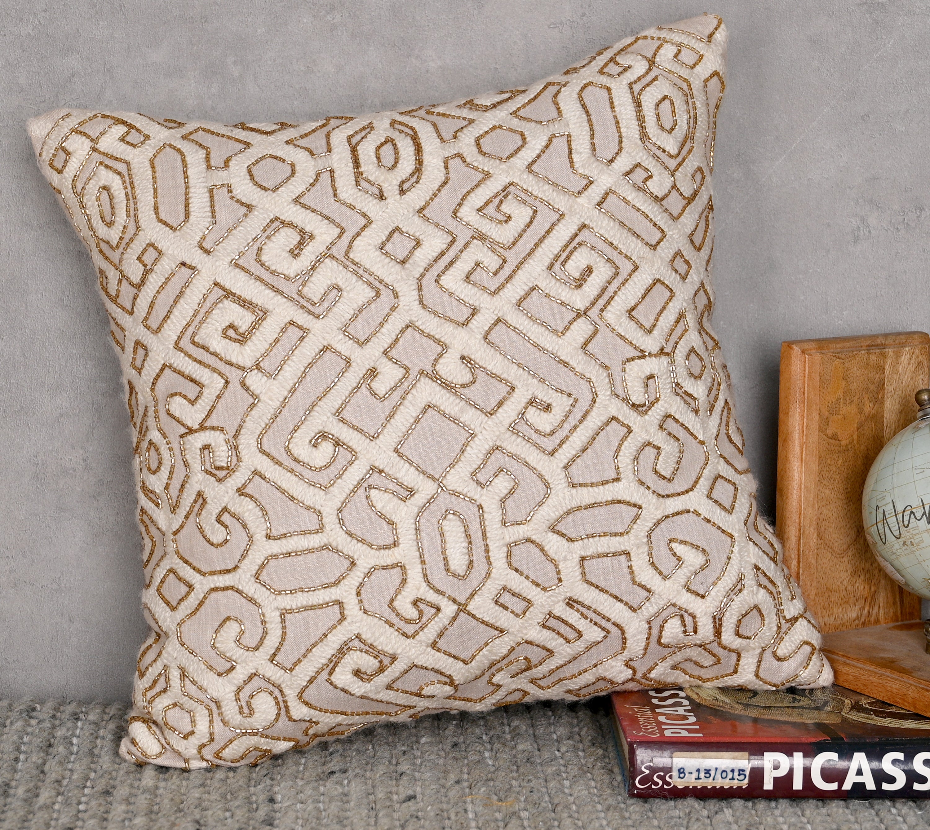 ISABELLA Beige Linen Cushion Cover