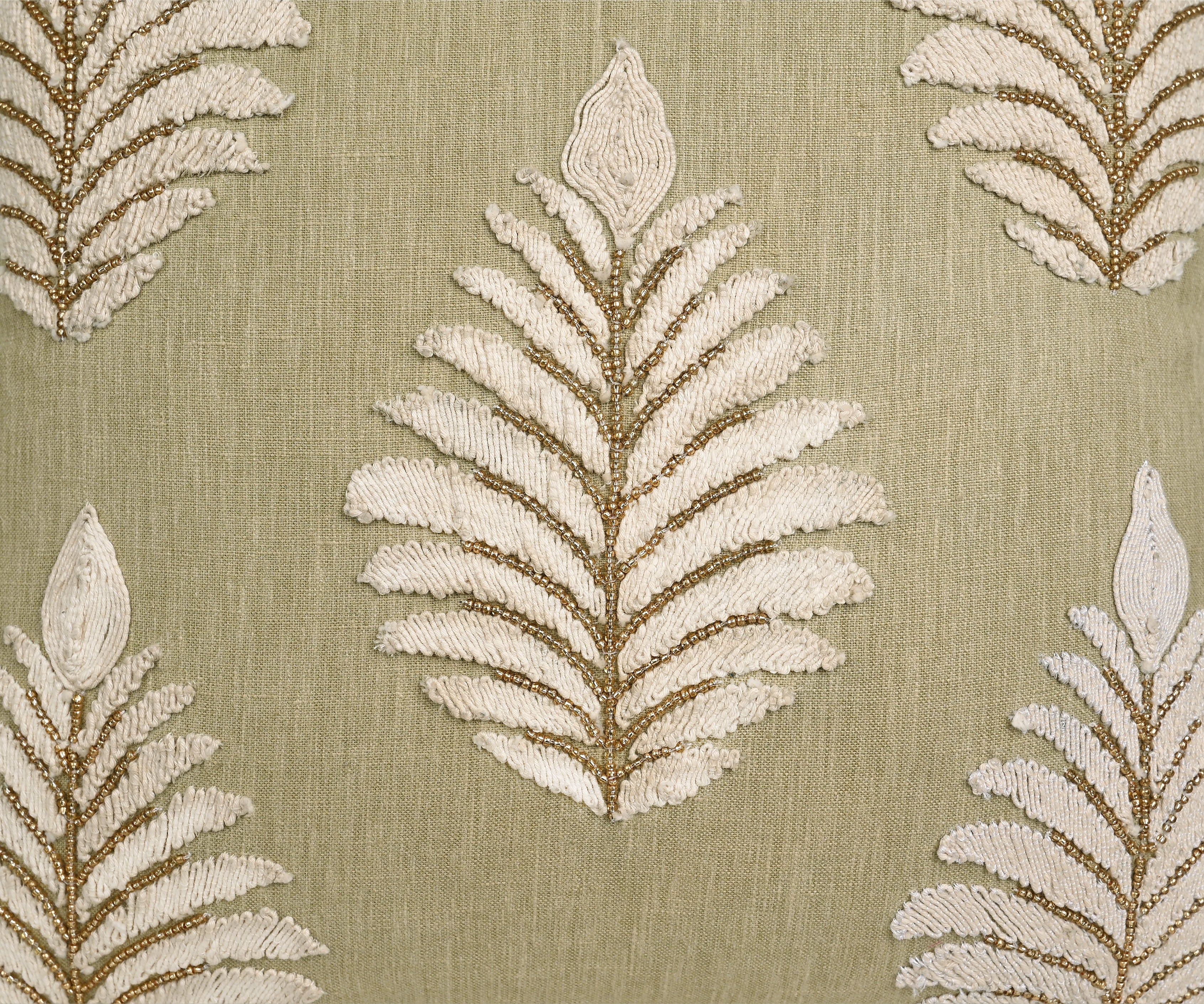ISABELLA Green Linen Cushion Cover