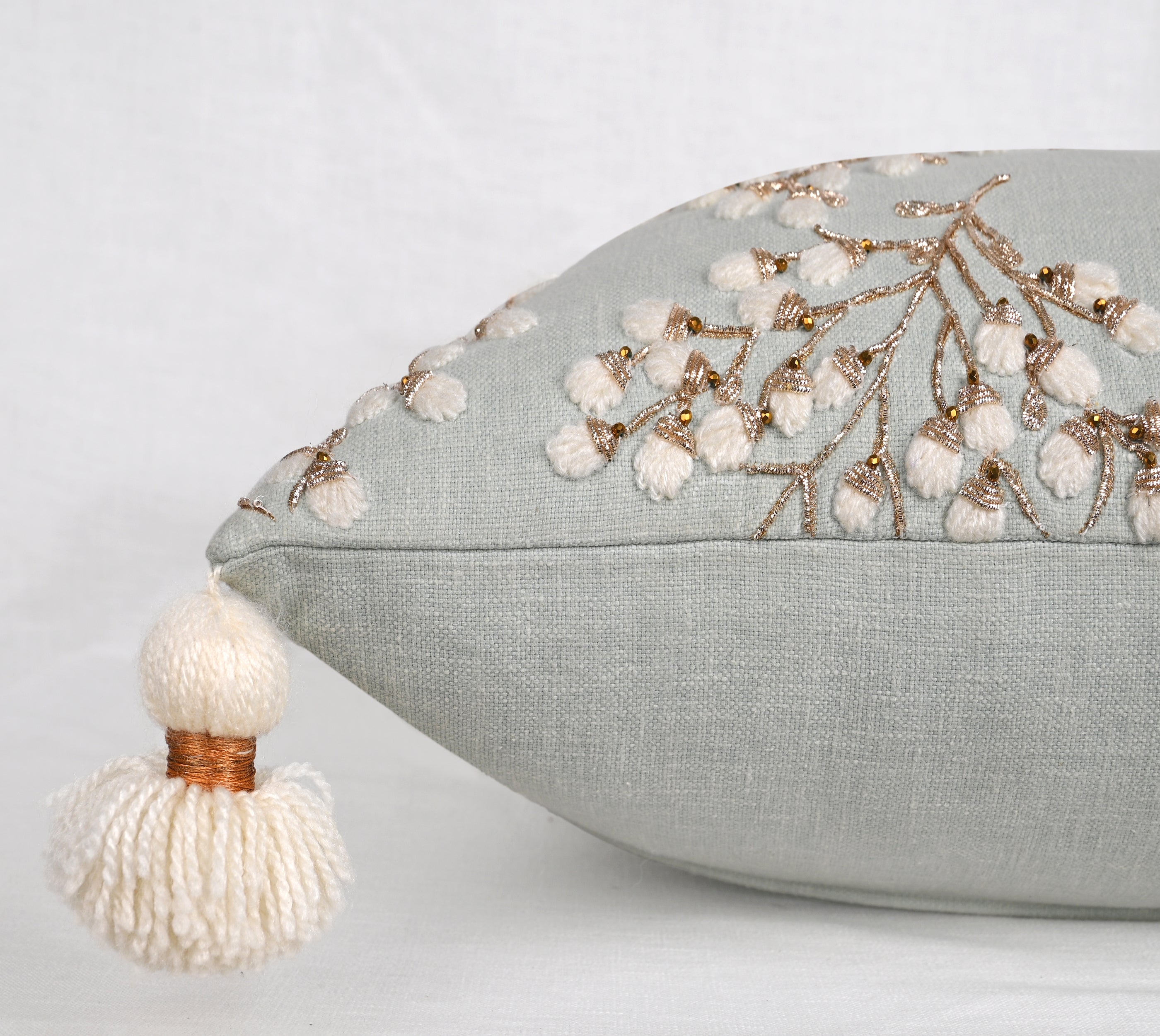 ISABELLA Mint Cotton Cushion Cover