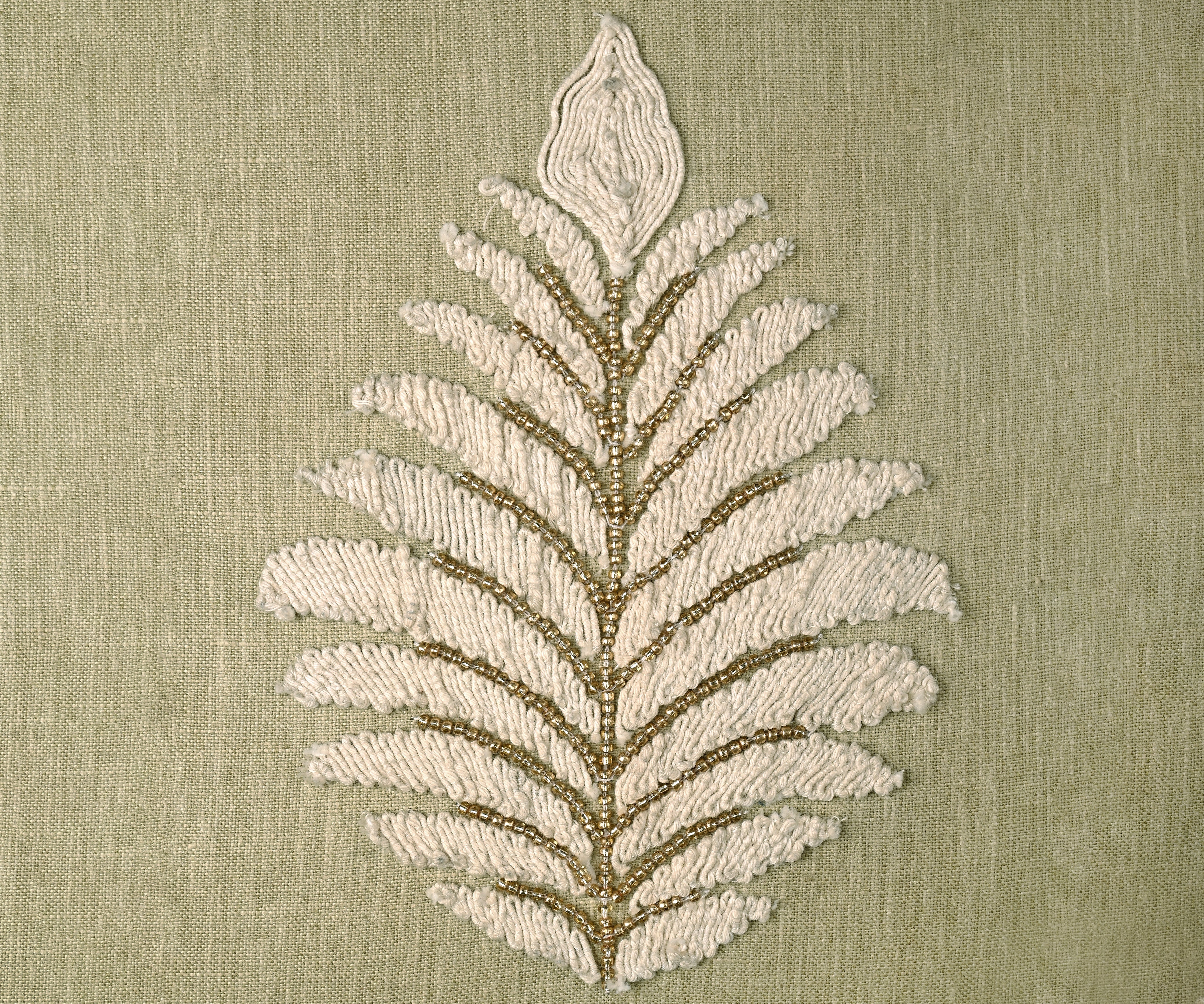 ISABELLA Green Linen Cushion Cover