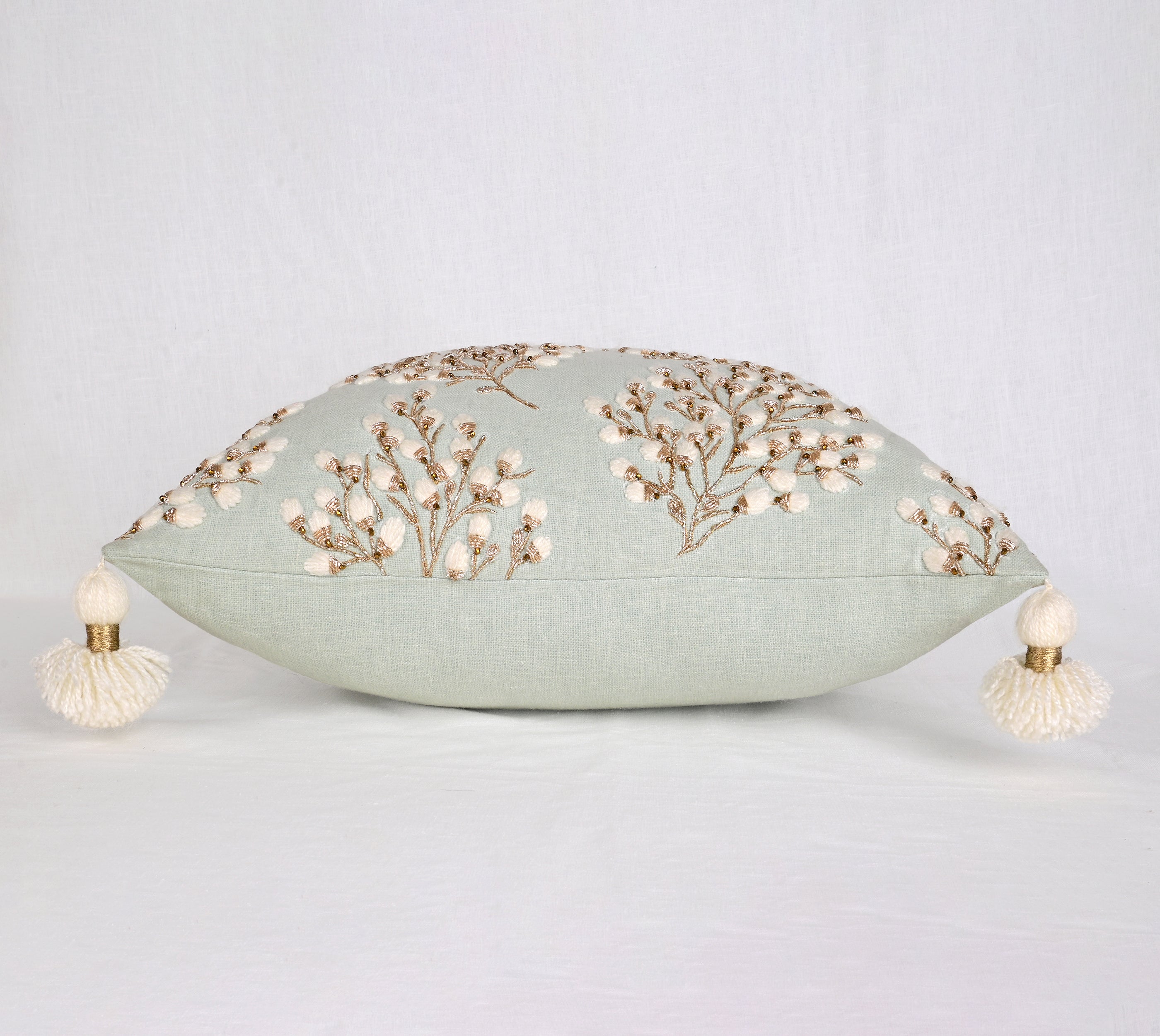 ISABELLA Mint Cotton Cushion Cover