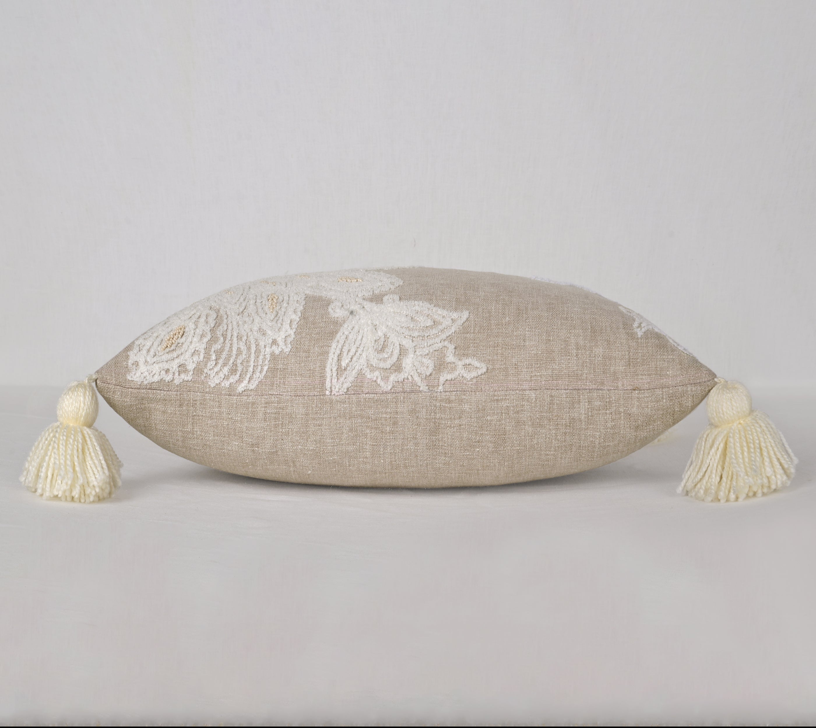 REGENT Beige Cotton Cushion Cover