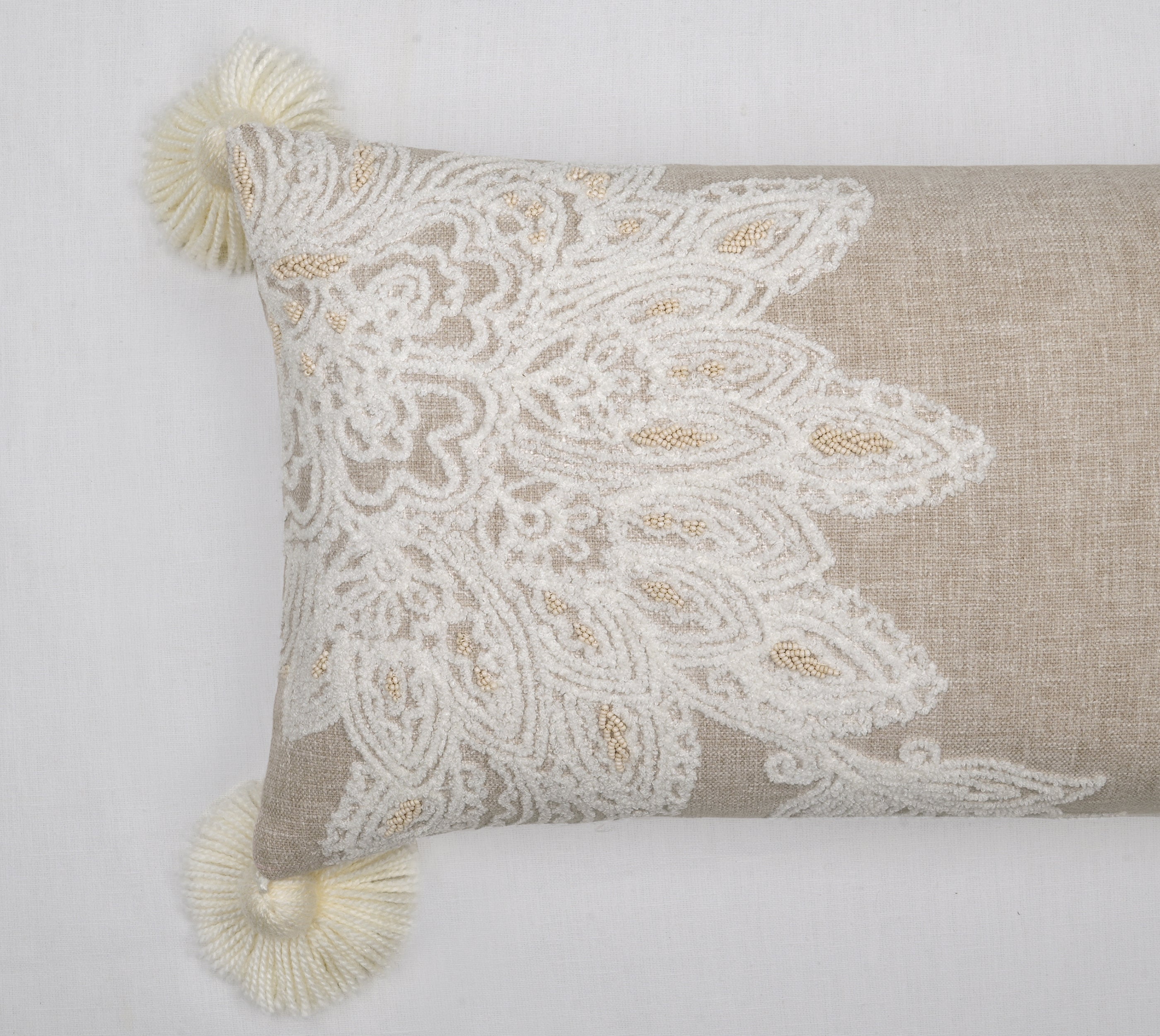 REGENT Beige Cotton Cushion Cover
