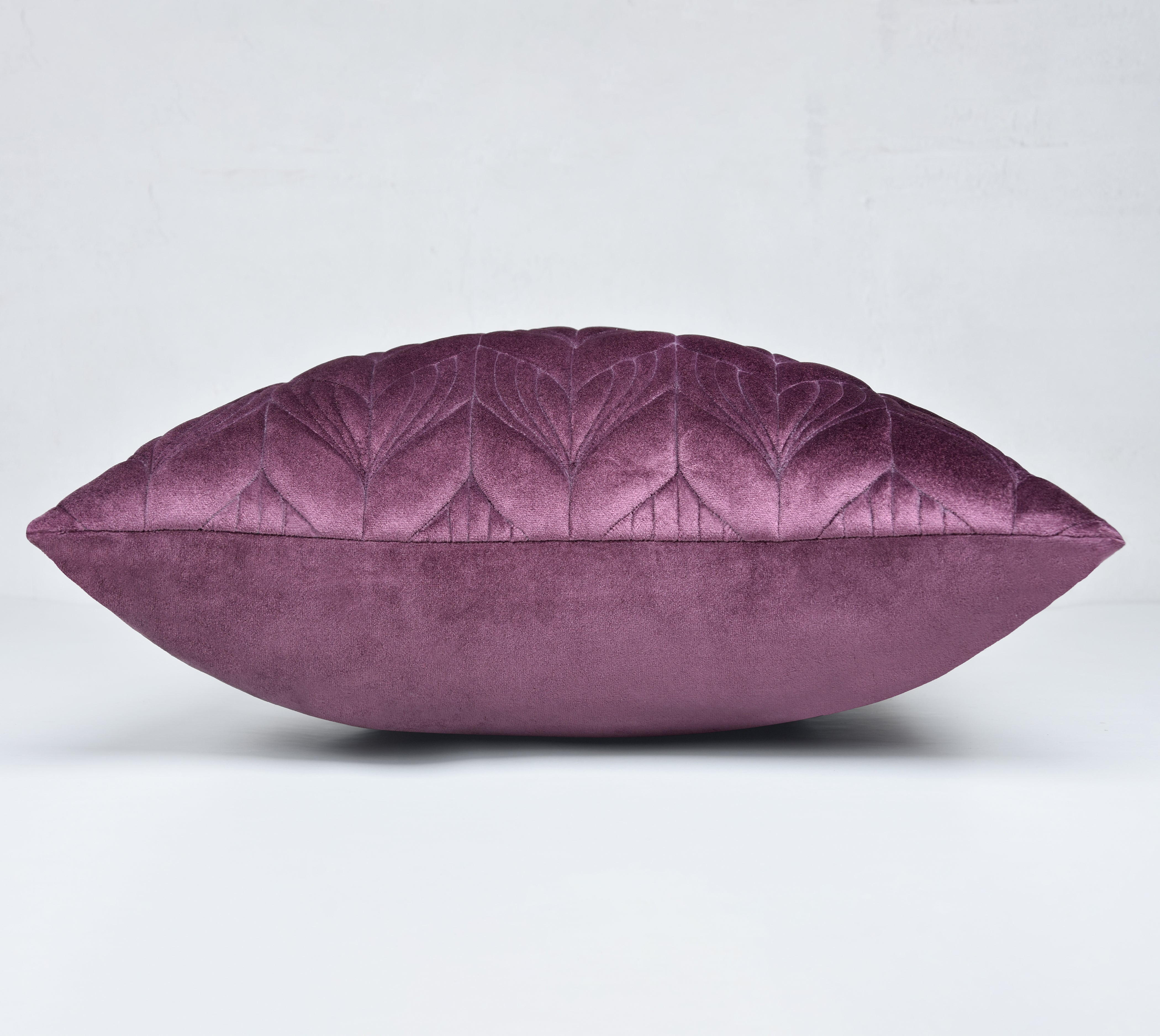 JASPER Purple Quilted Velvet Cushion Cover
