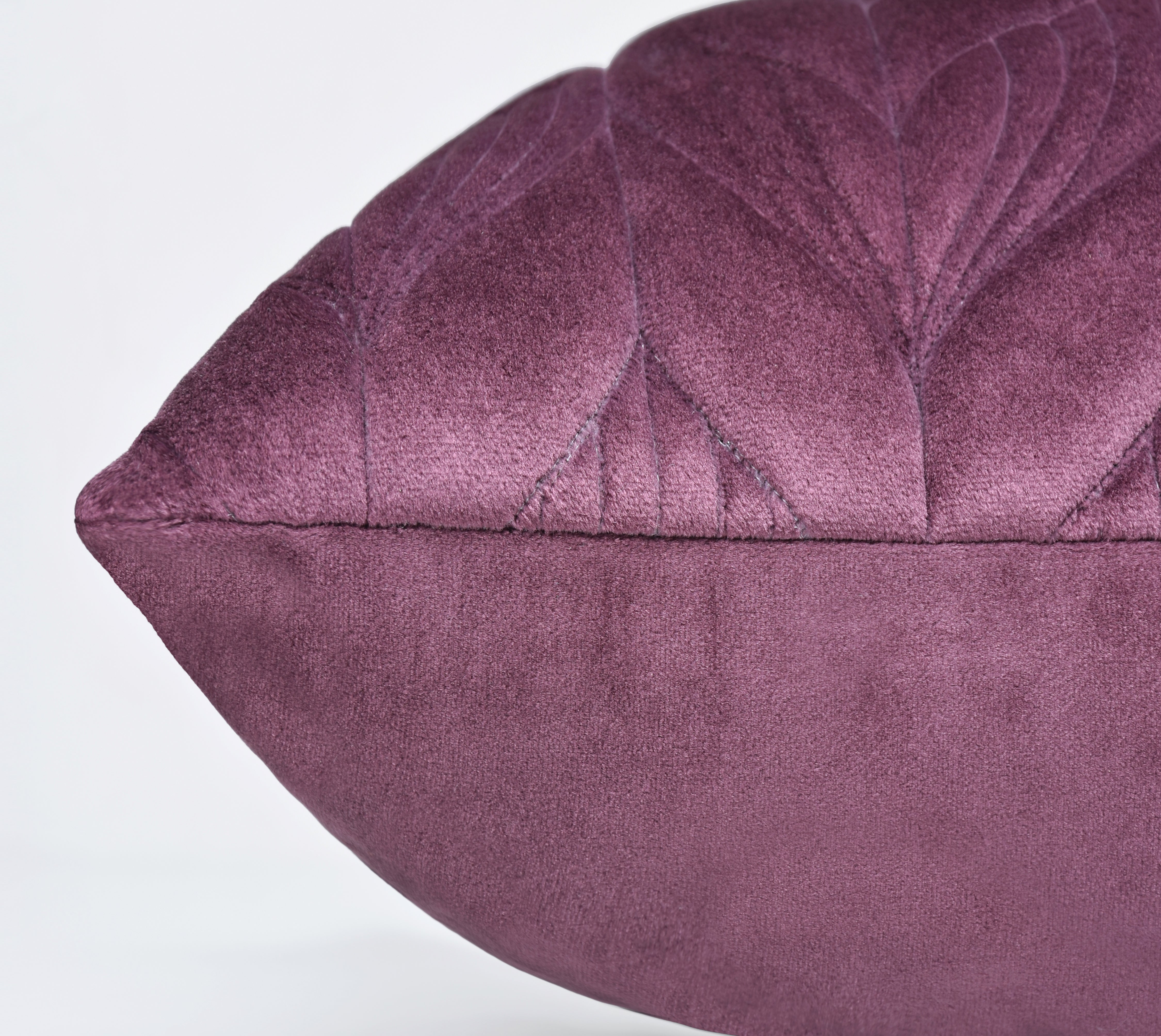JASPER Purple Quilted Velvet Cushion Cover