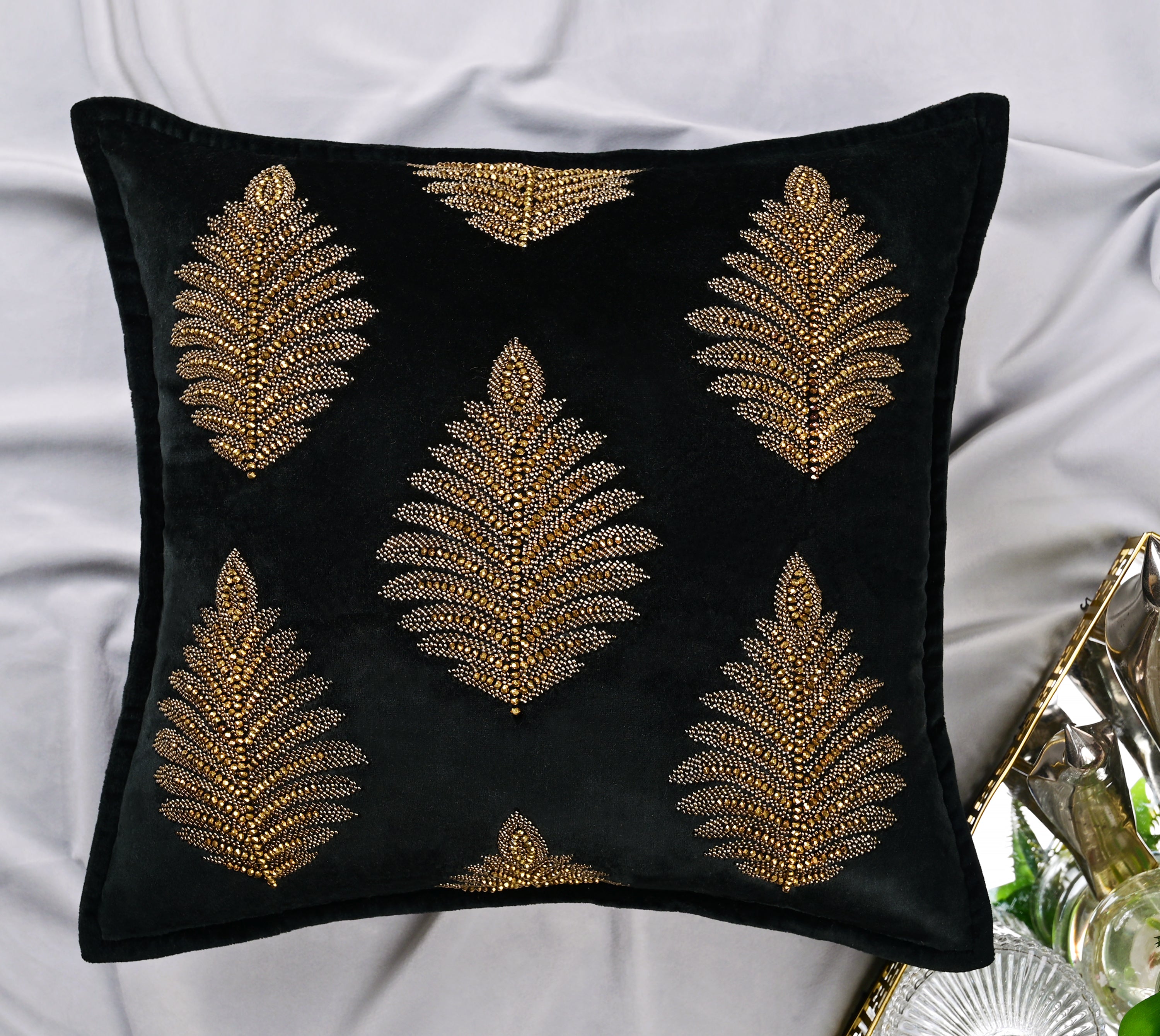 OASIS Black Velvet Cushion Cover