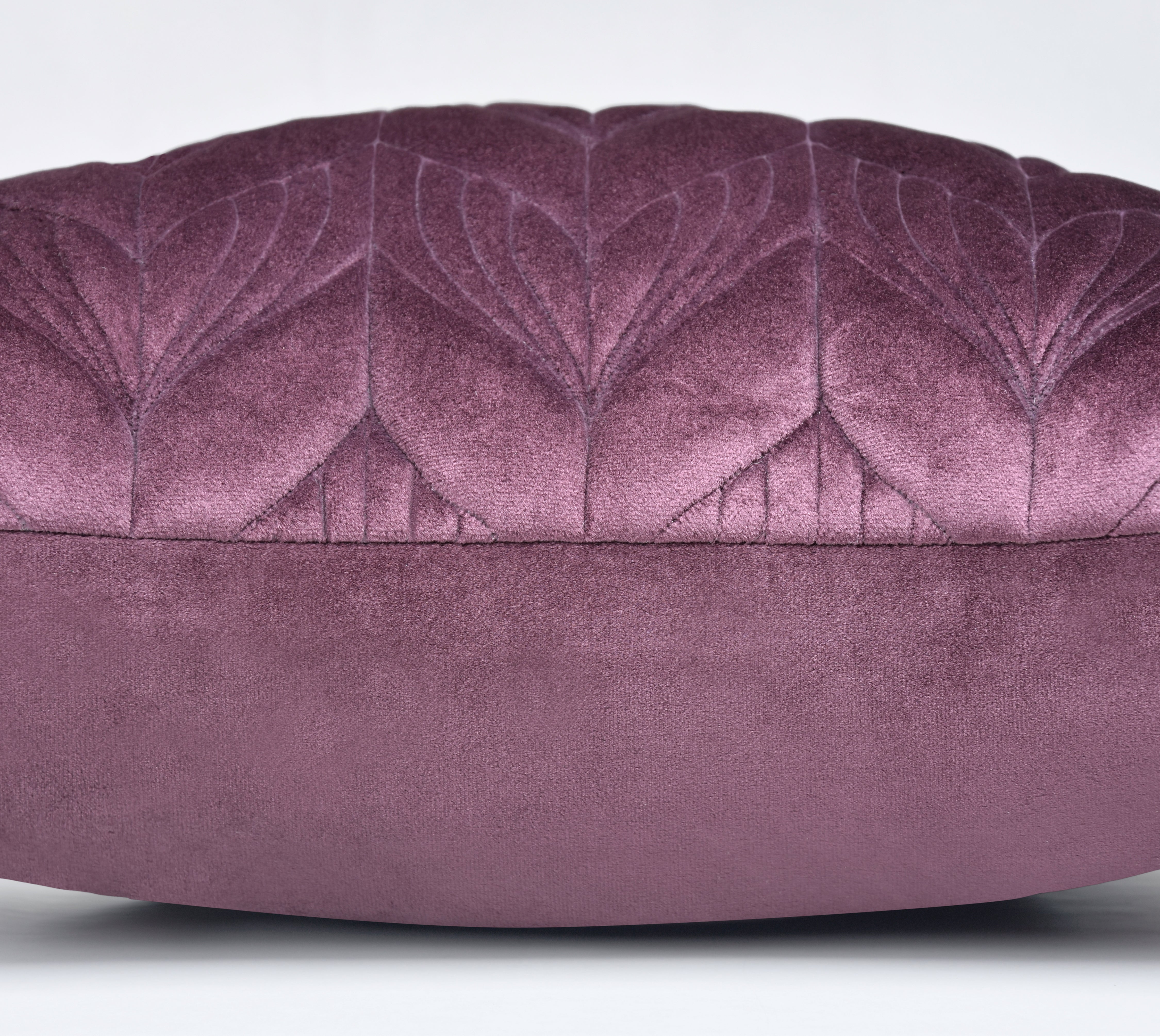 JASPER Purple Quilted Velvet Cushion Cover