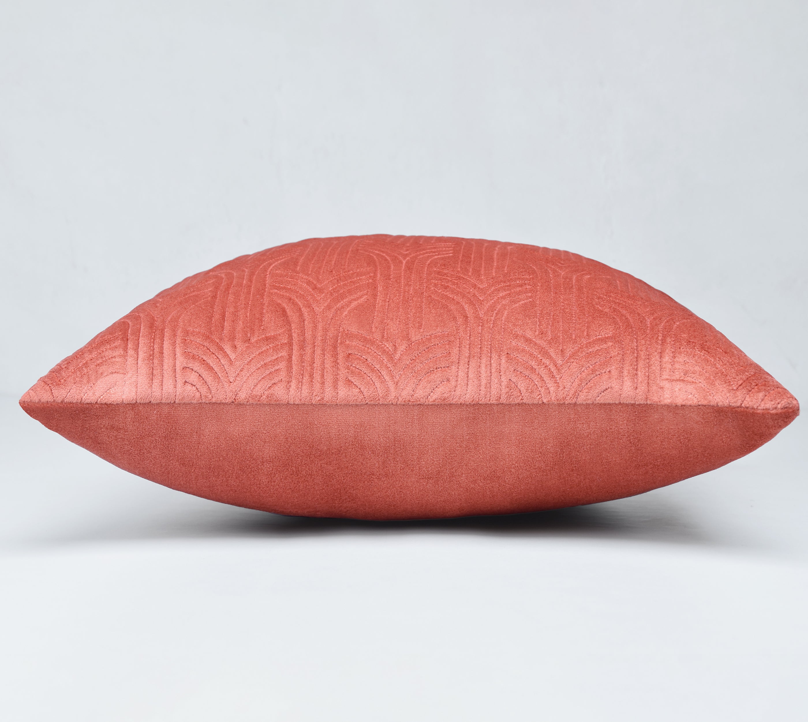 JASPER Coral Quilted Velvet Cushion Cover