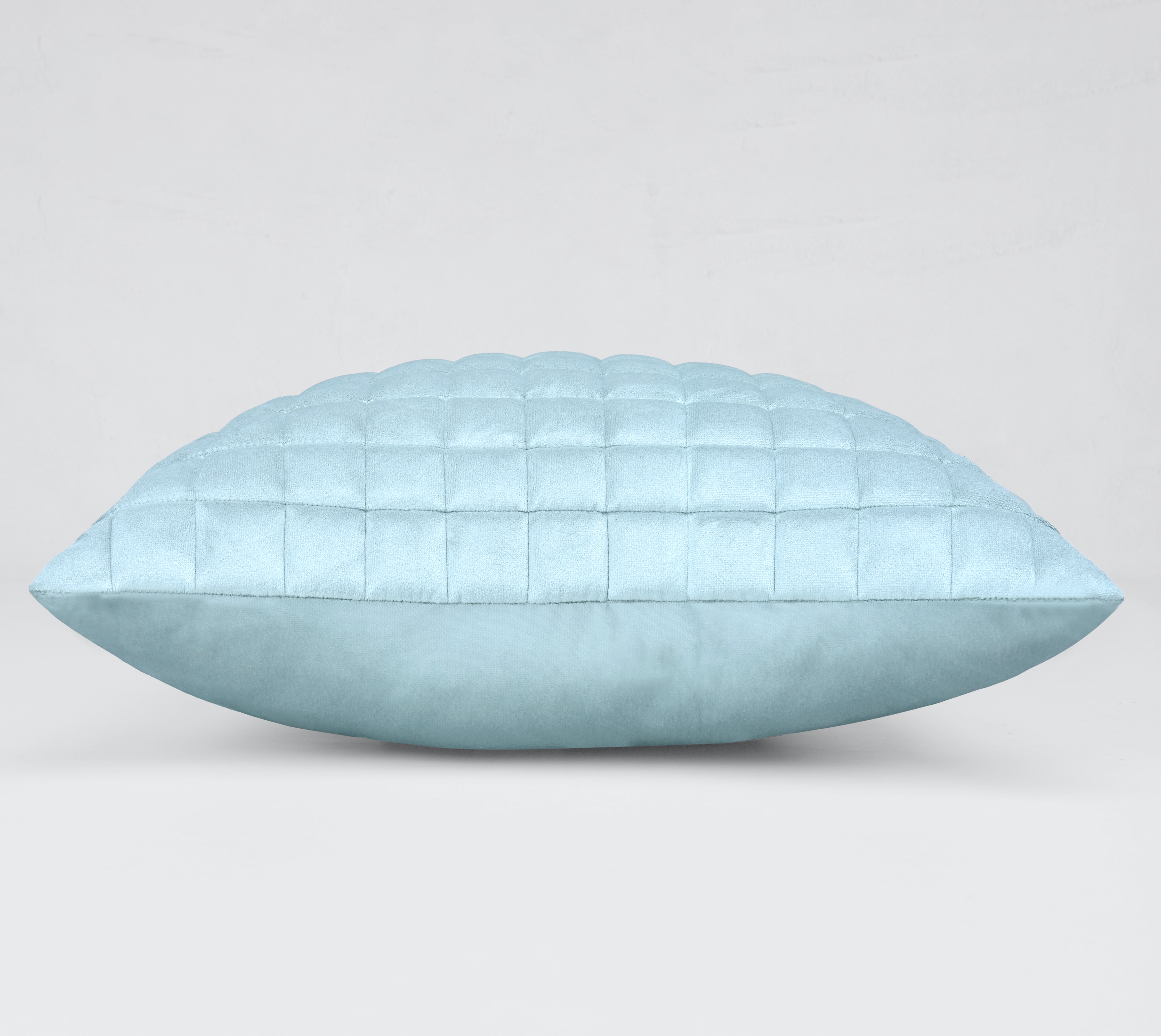 MATRIX Light Aqua Quilted Velvet Cushion Cover