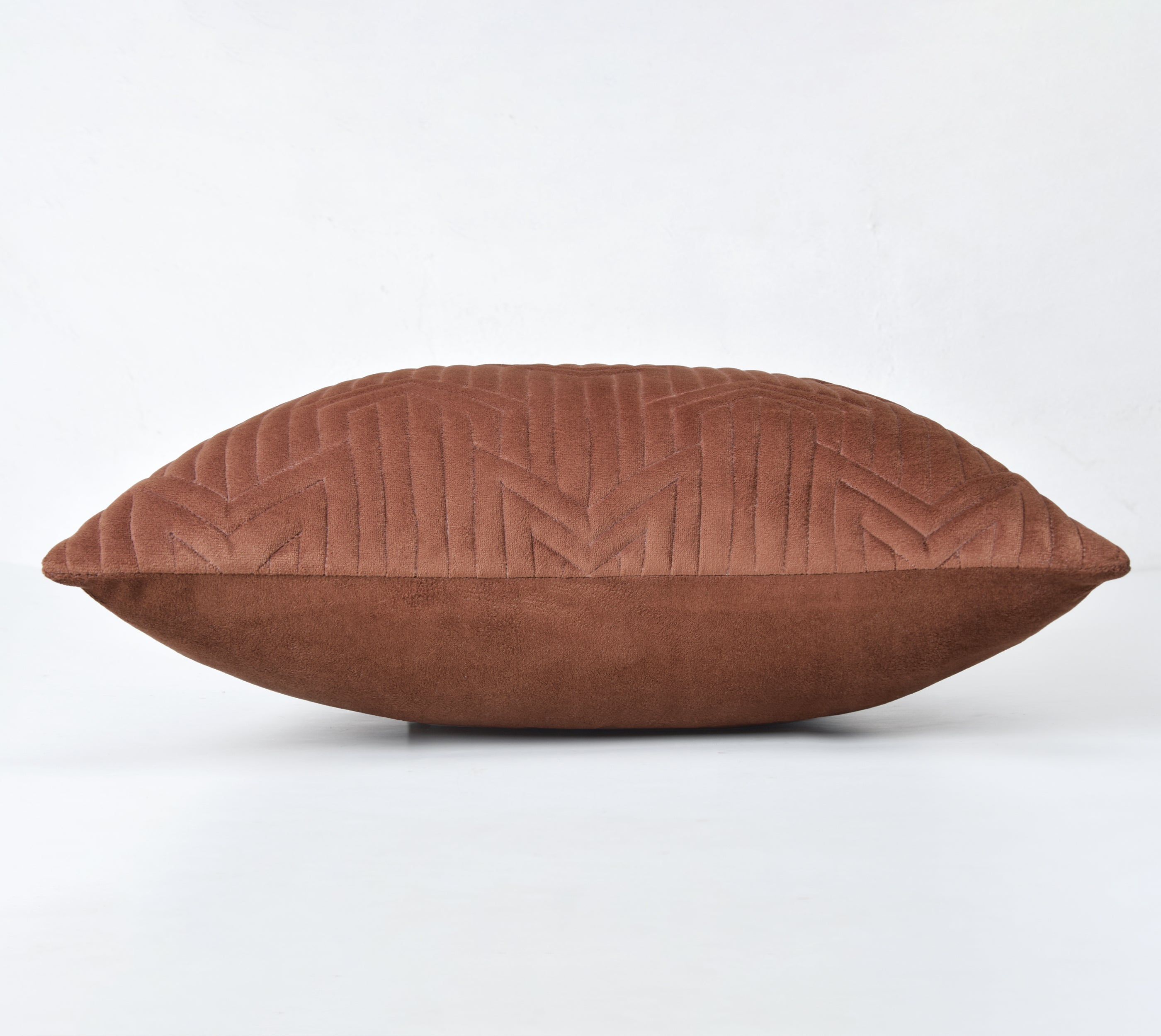JASPER Rust Quilted Velvet Cushion Cover