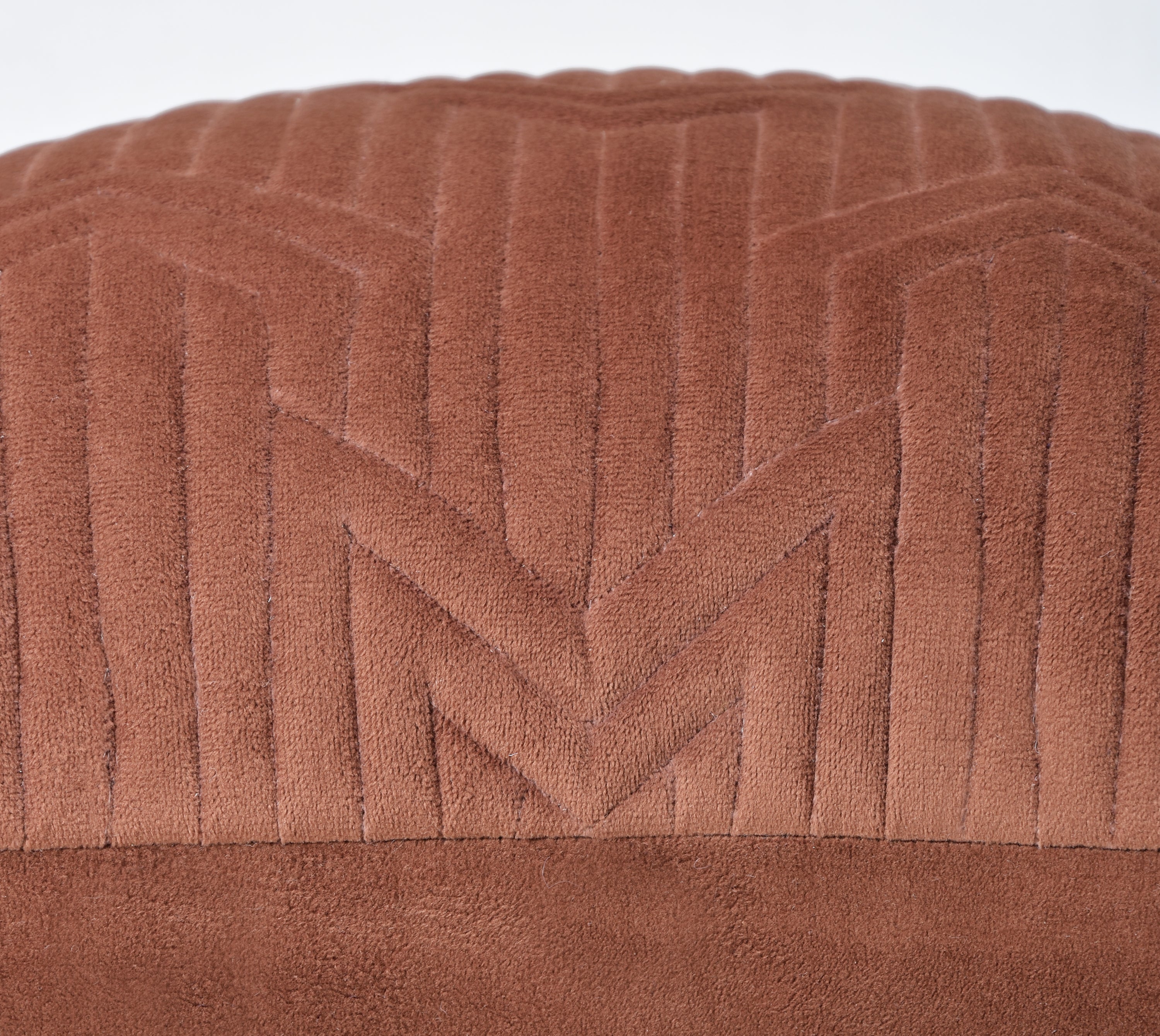 JASPER Rust Quilted Velvet Cushion Cover