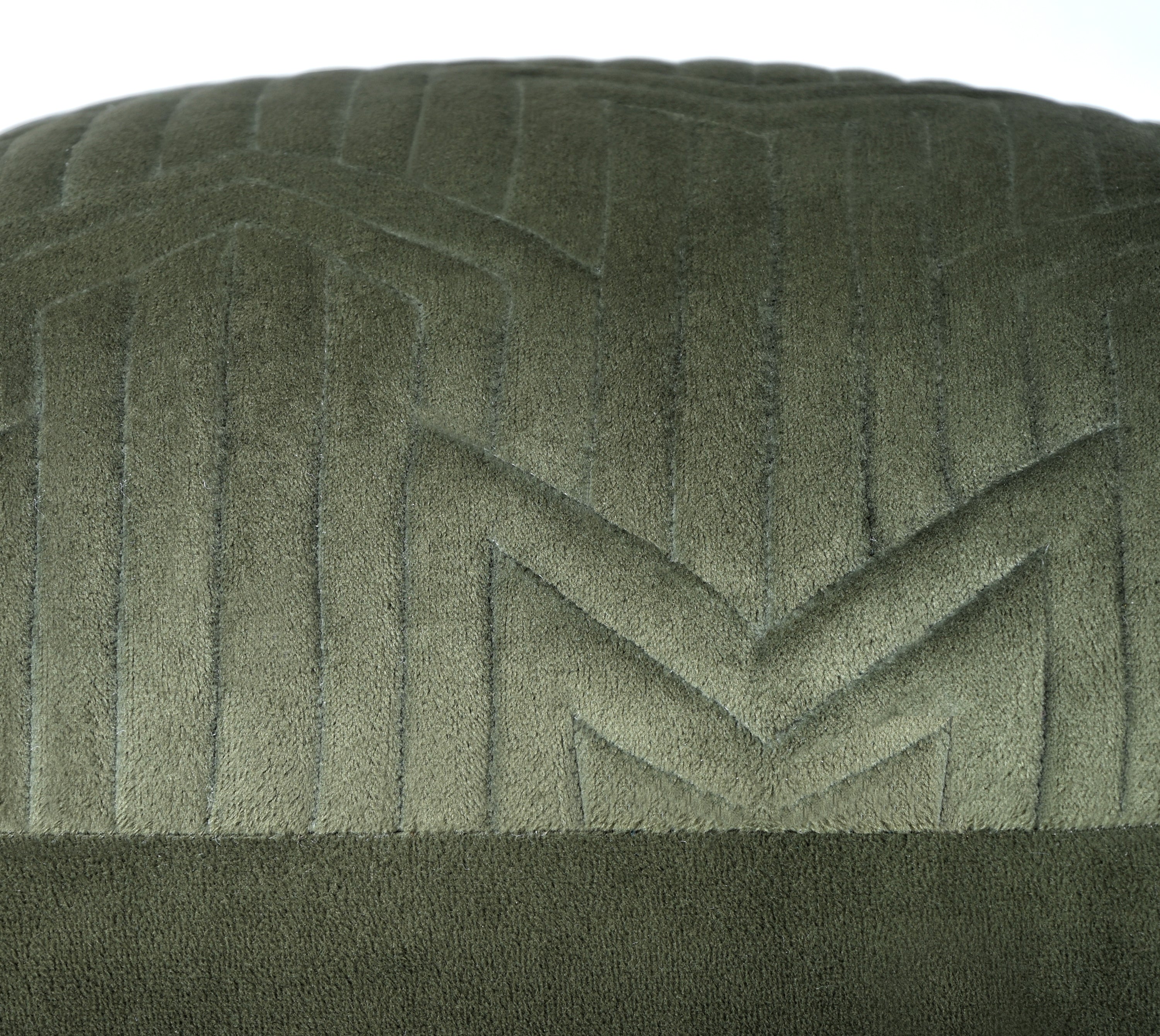 JASPER Green Quilted velvet Cushion Cover