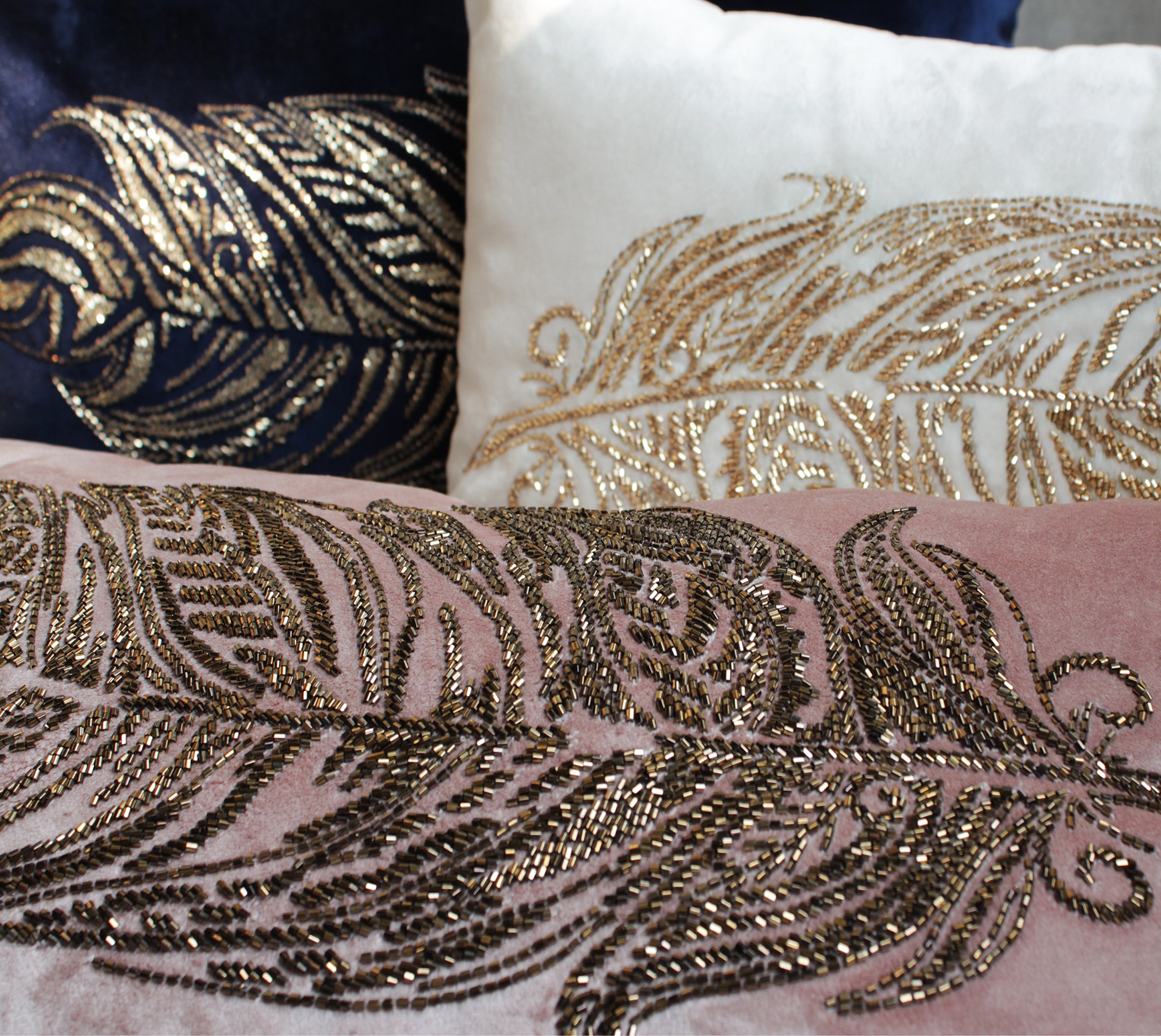 ORION Pink Velvet Cushion Cover