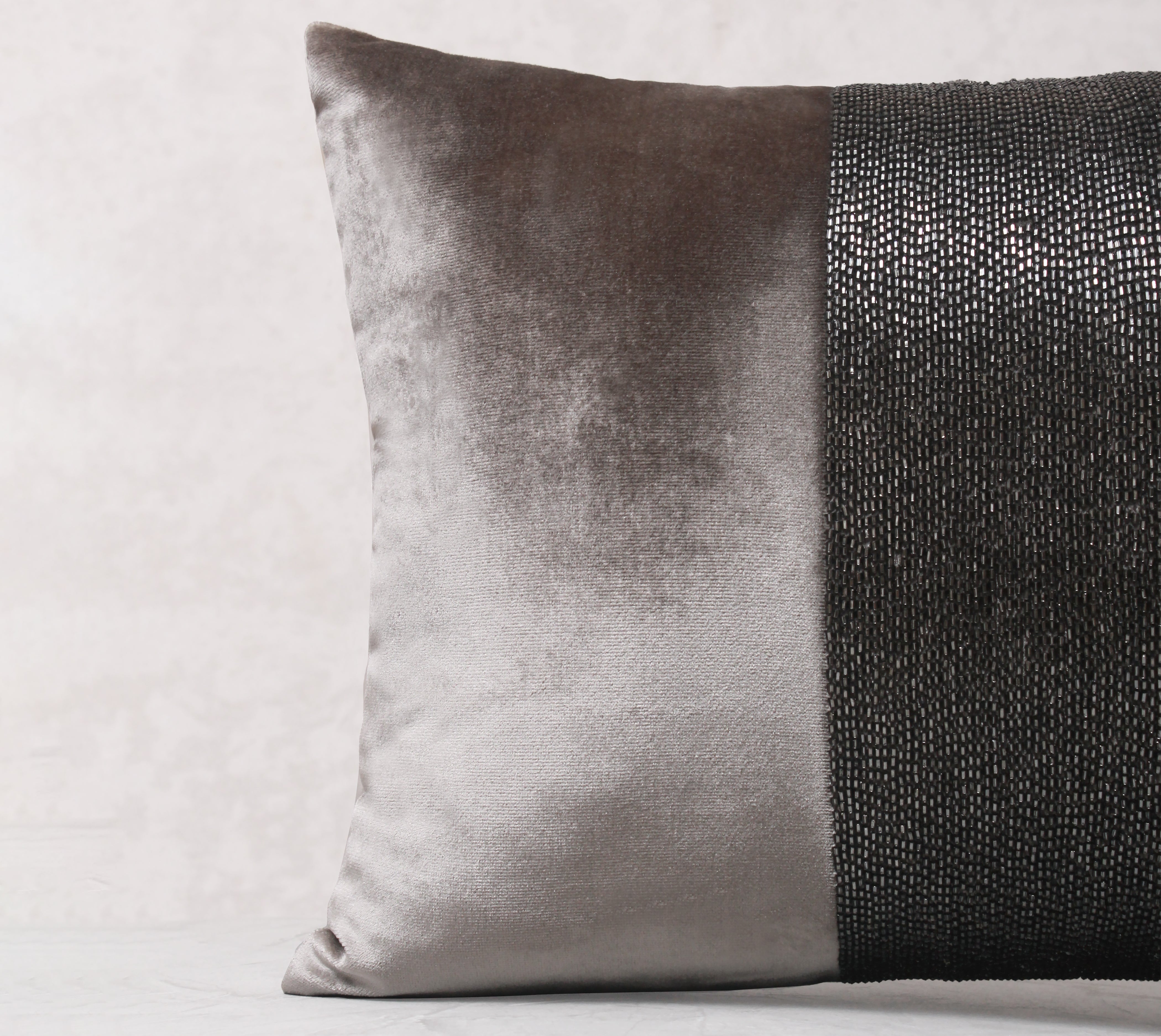 MIDAS Grey Velvet Cushion Cover
