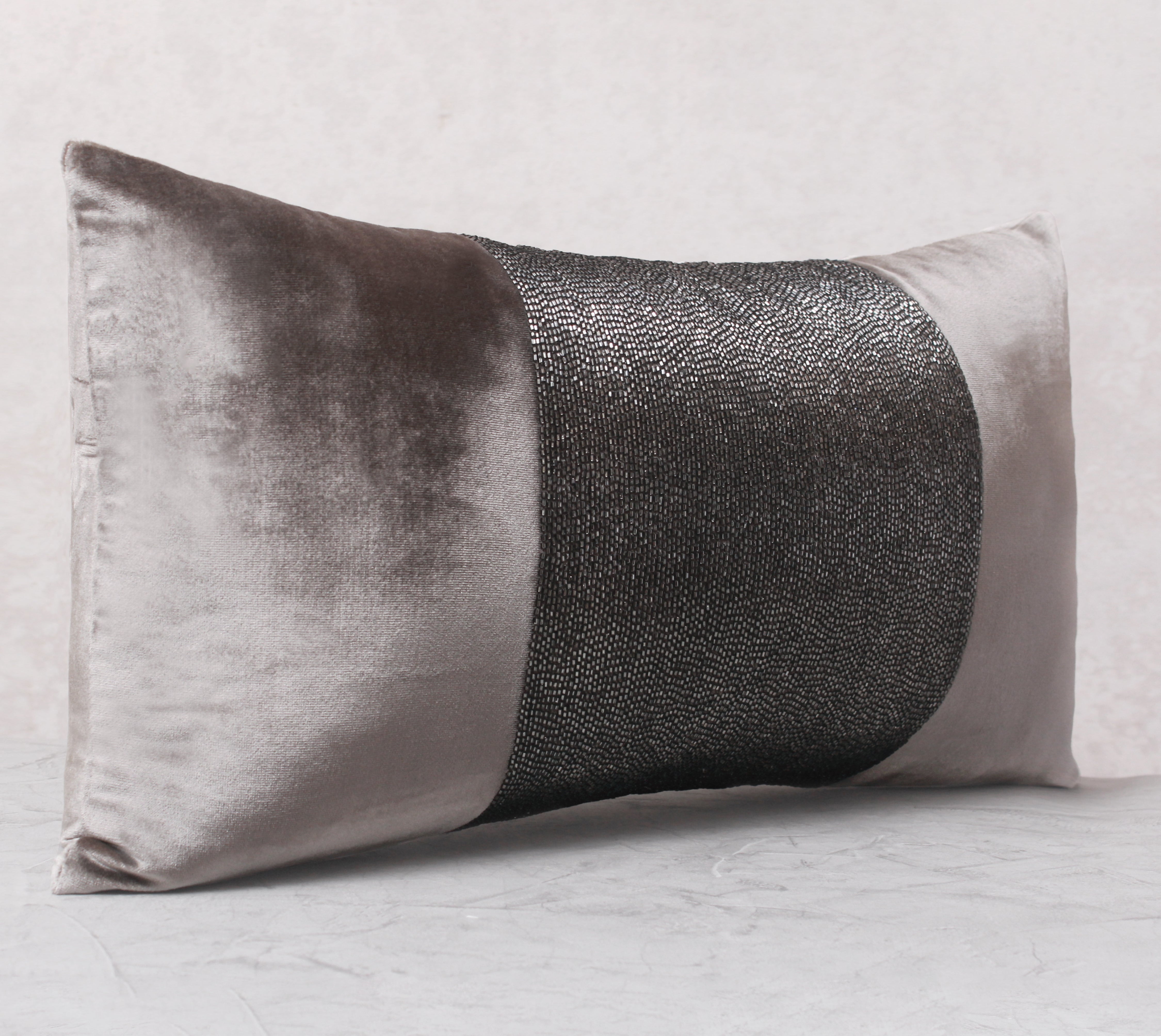 MIDAS Grey Velvet Cushion Cover