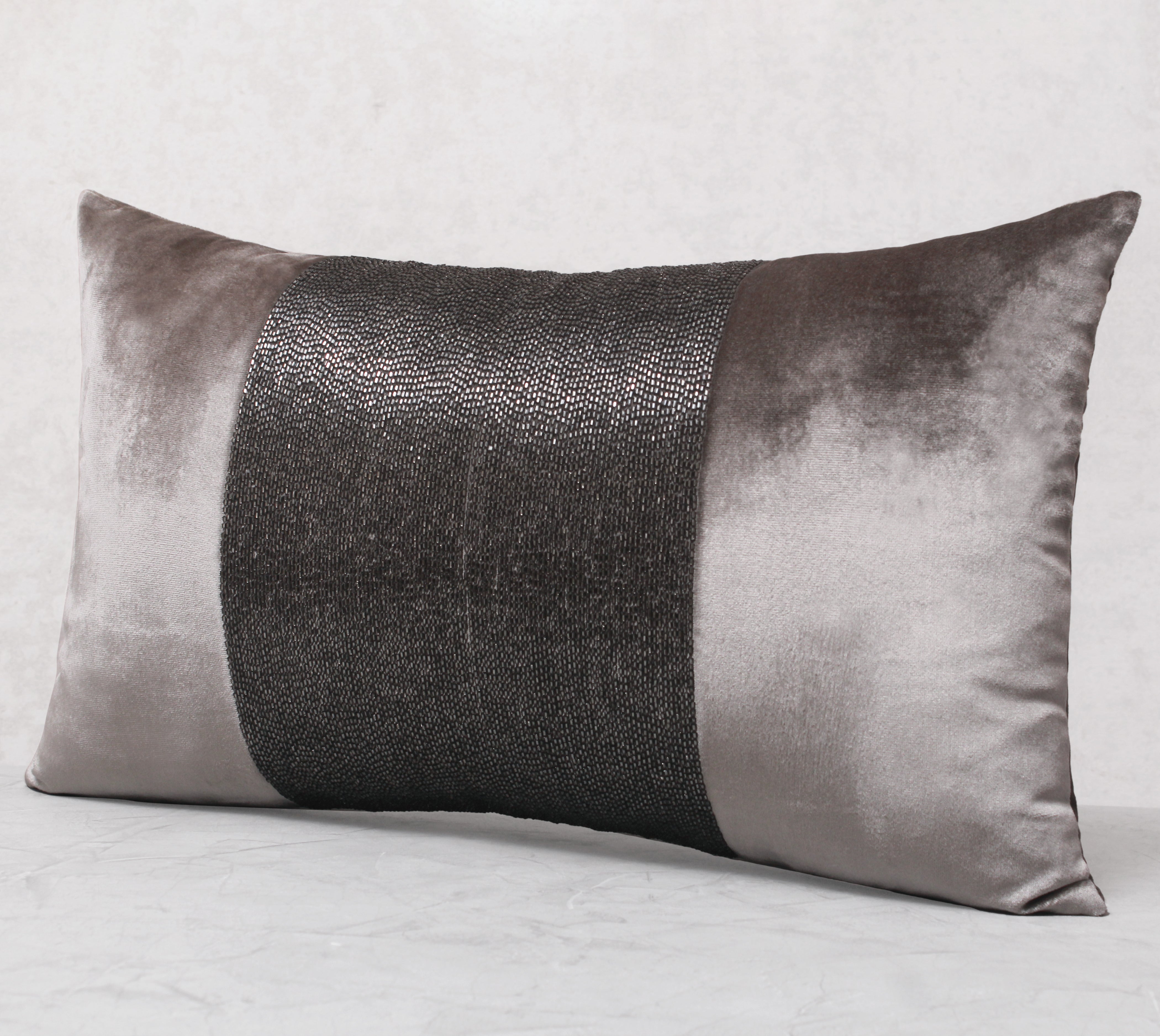 MIDAS Grey Velvet Cushion Cover