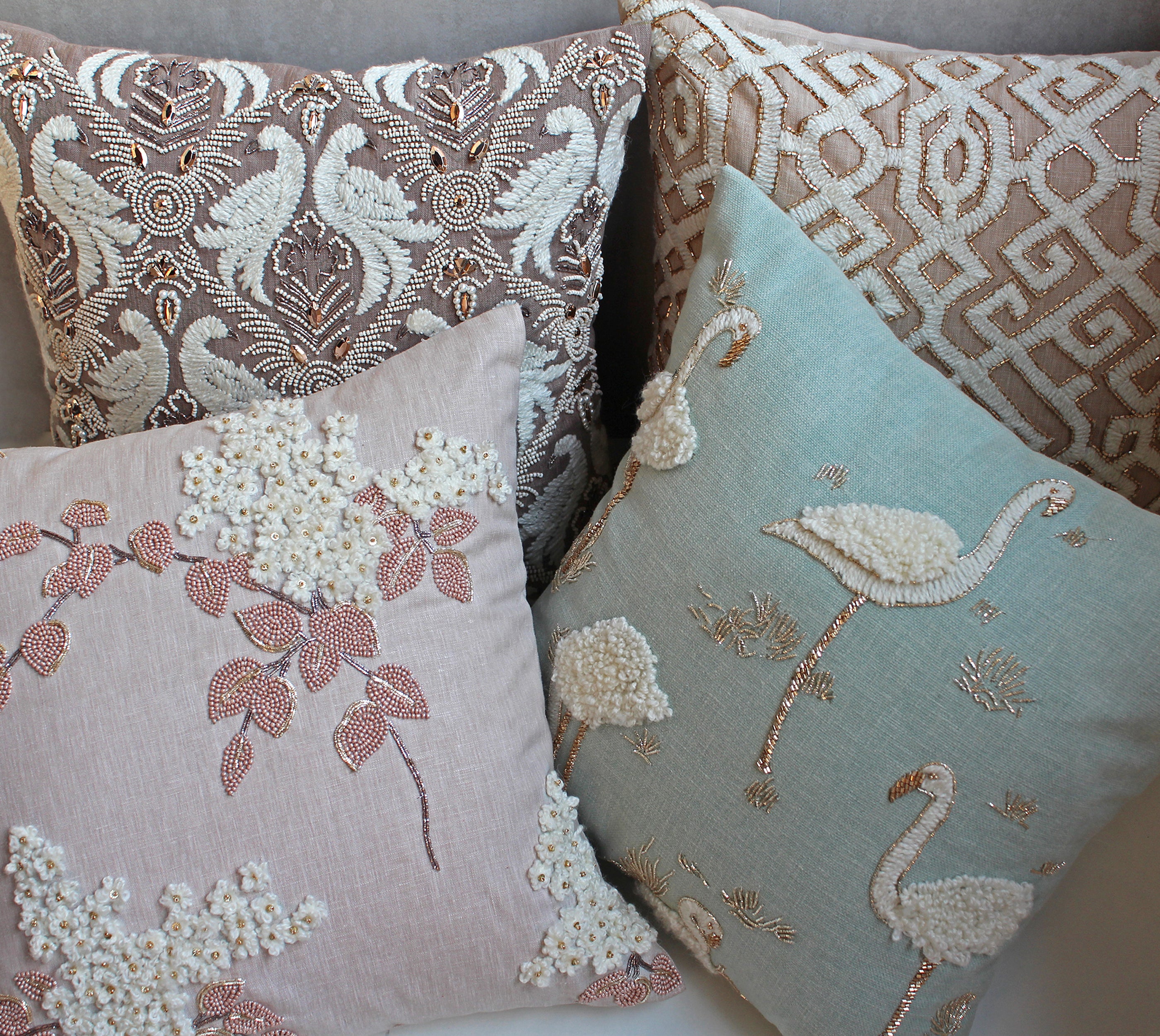 ISABELLA Beige Linen Cushion Cover