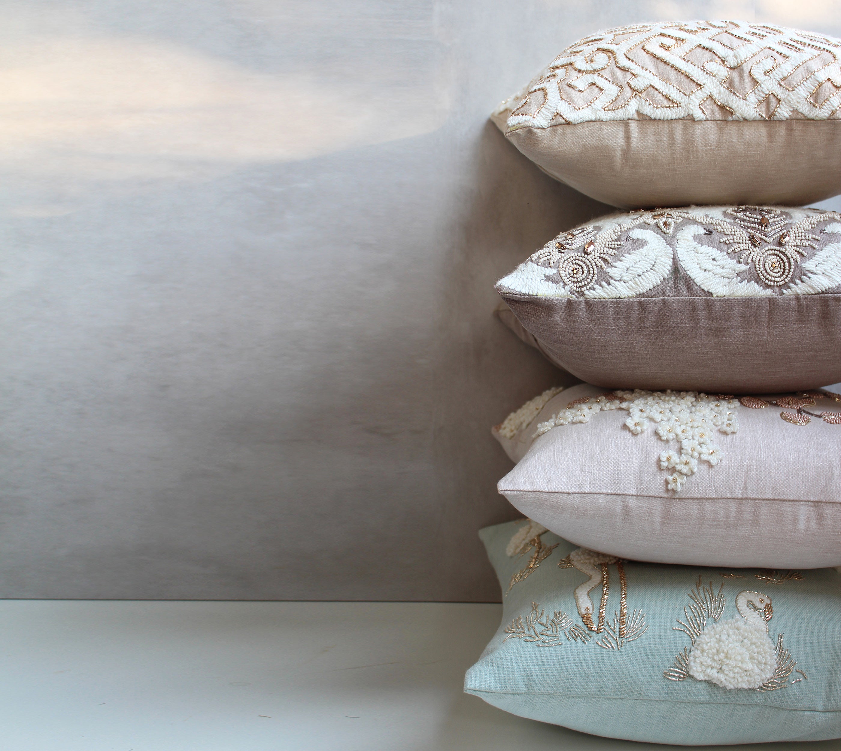 ISABELLA Beige Linen Cushion Cover