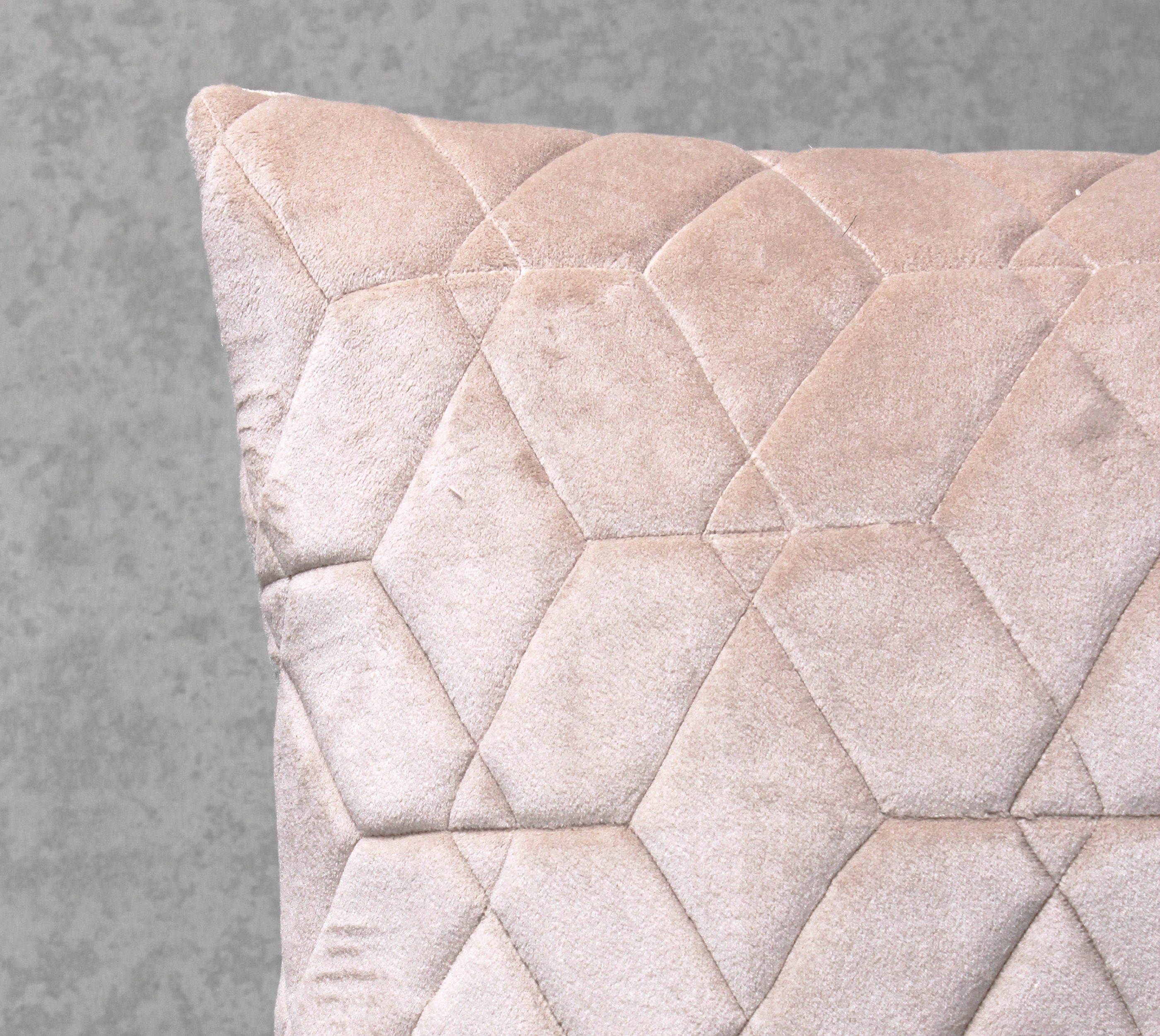 JASPER Ecru Quilted Velvet Cushion Cover