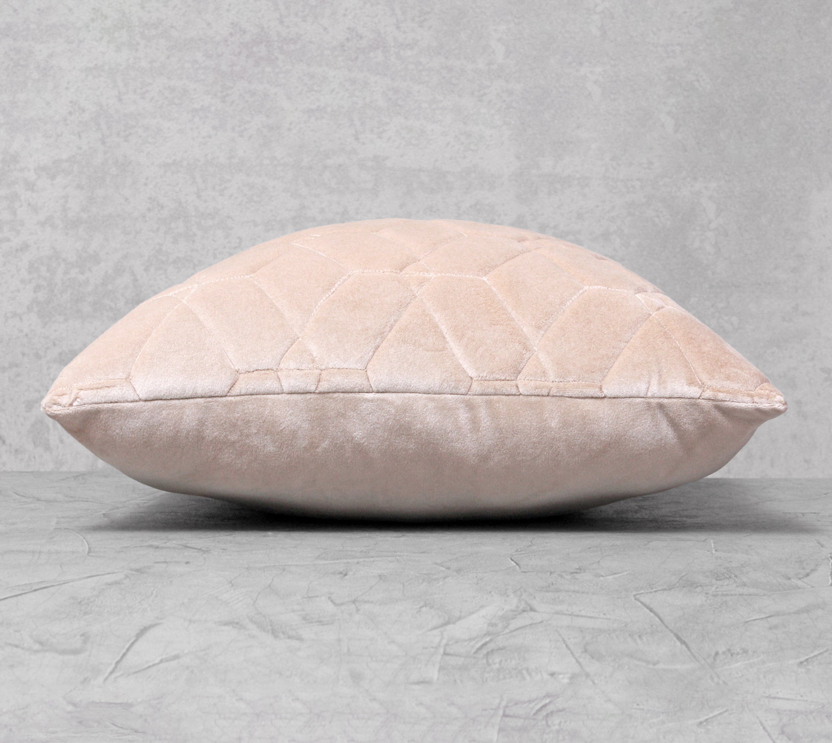 JASPER Ecru Quilted Velvet Cushion Cover