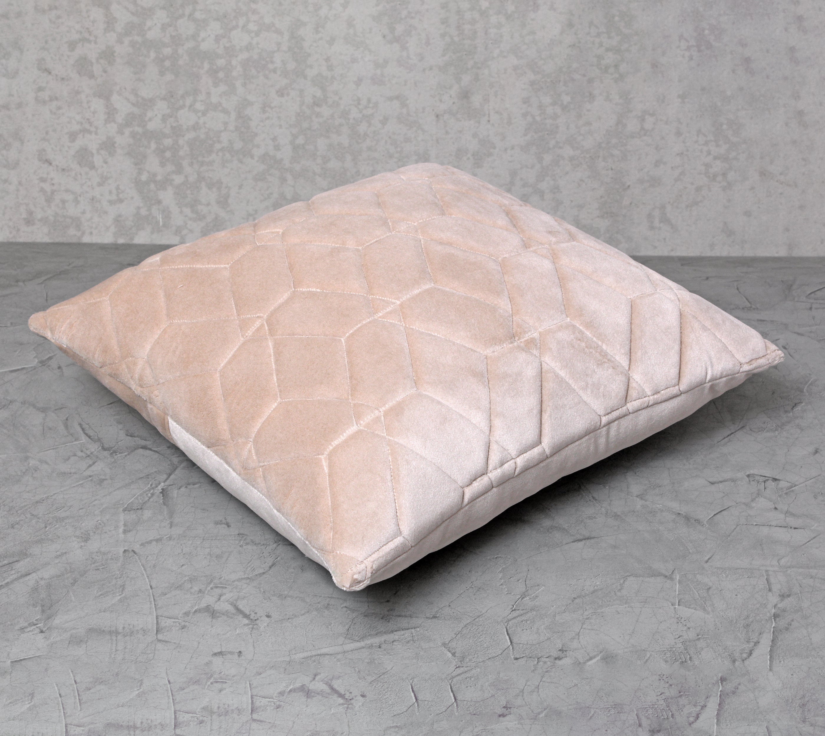 JASPER Ecru Quilted Velvet Cushion Cover