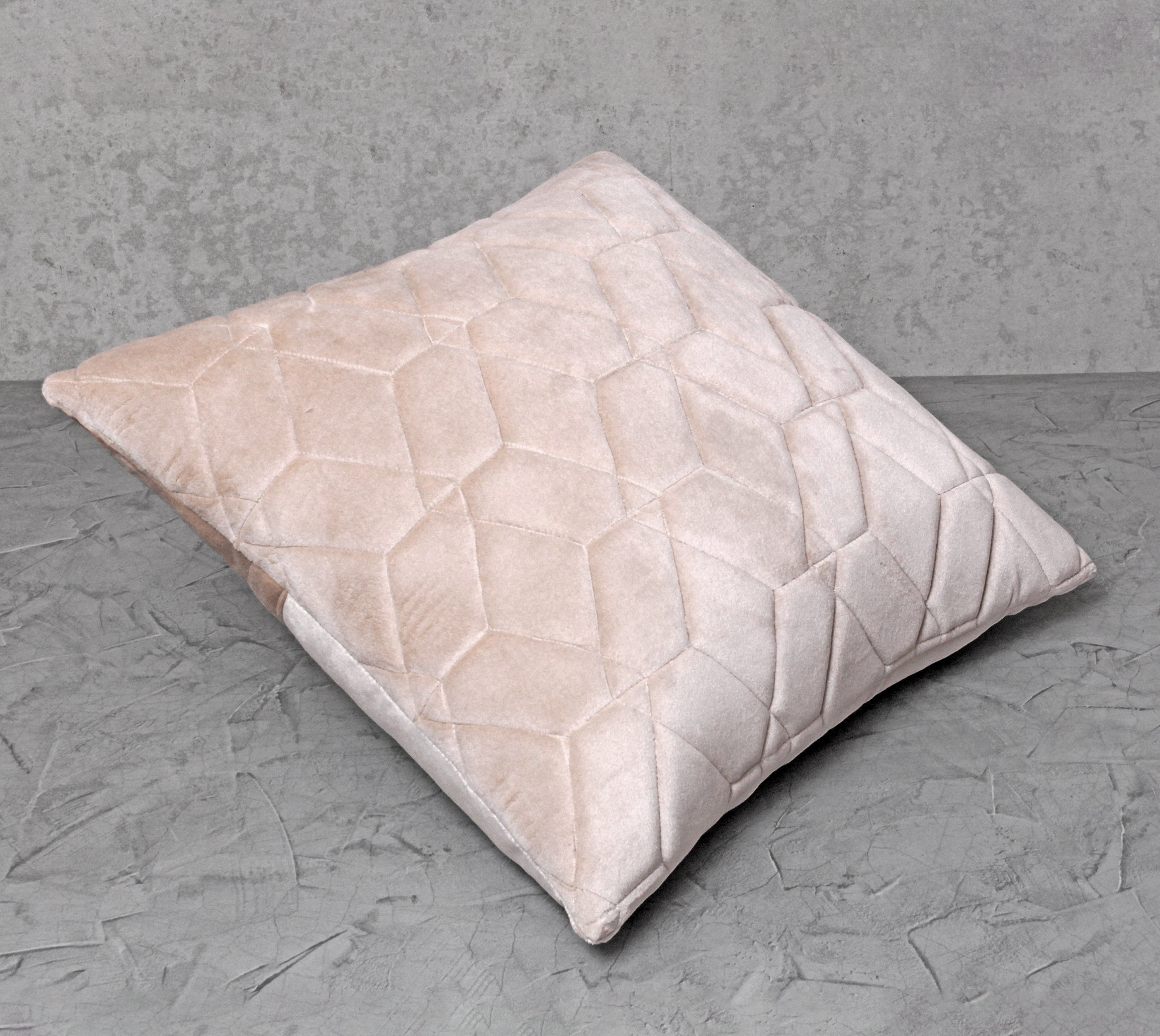 JASPER Ecru Quilted Velvet Cushion Cover