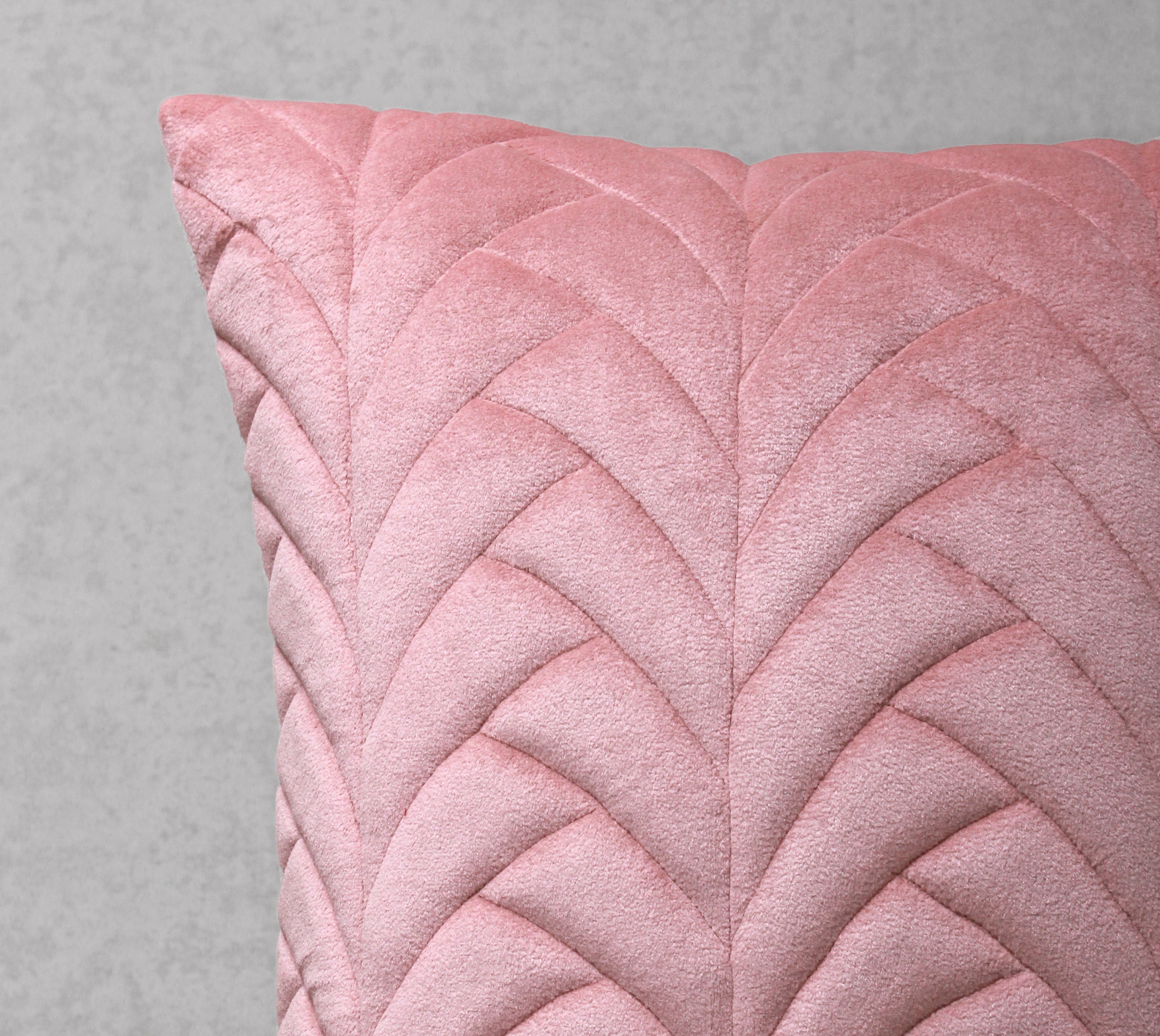 JASPER Pink Quilted Velvet Cushion Cover
