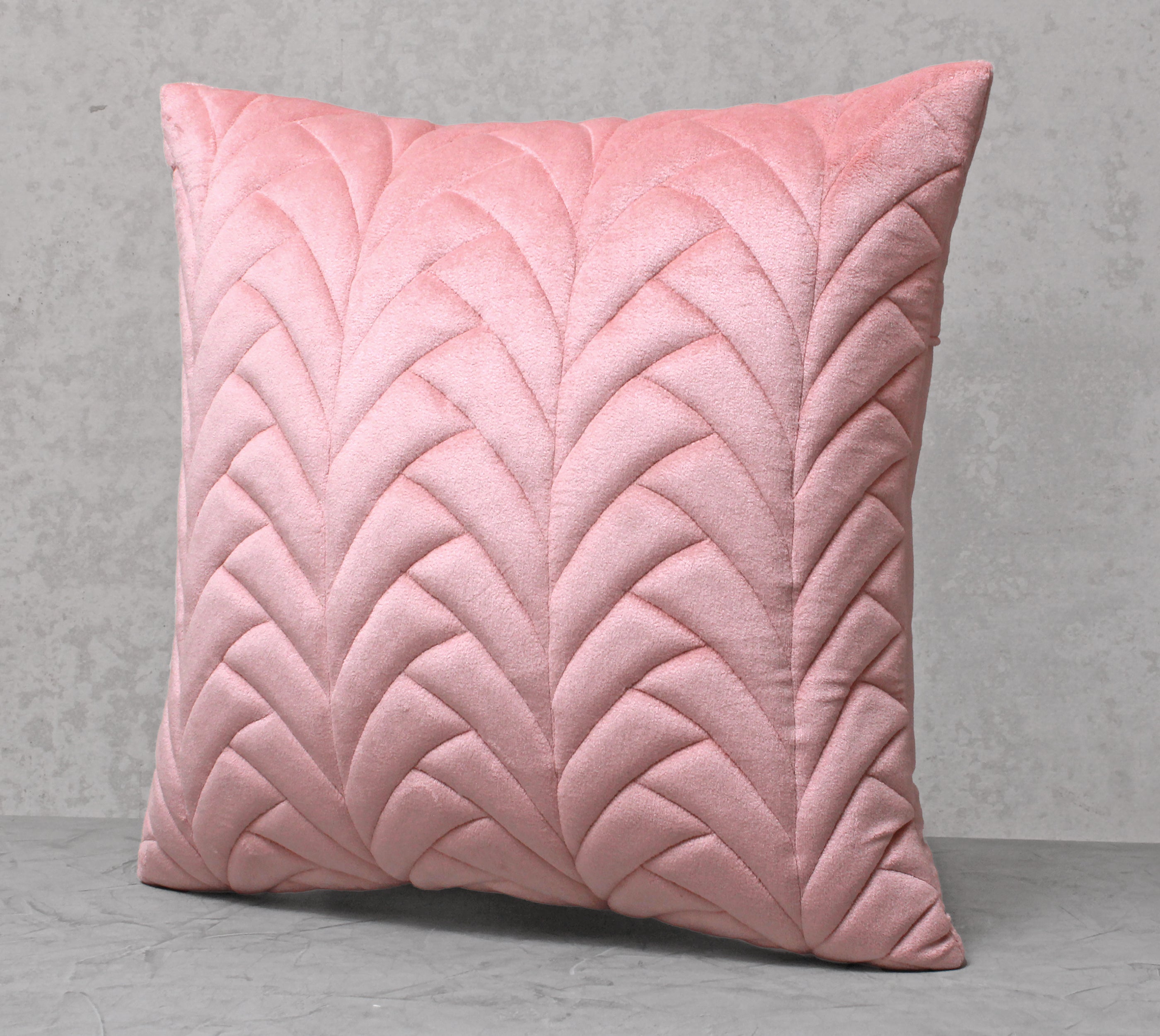 JASPER Pink Quilted Velvet Cushion Cover