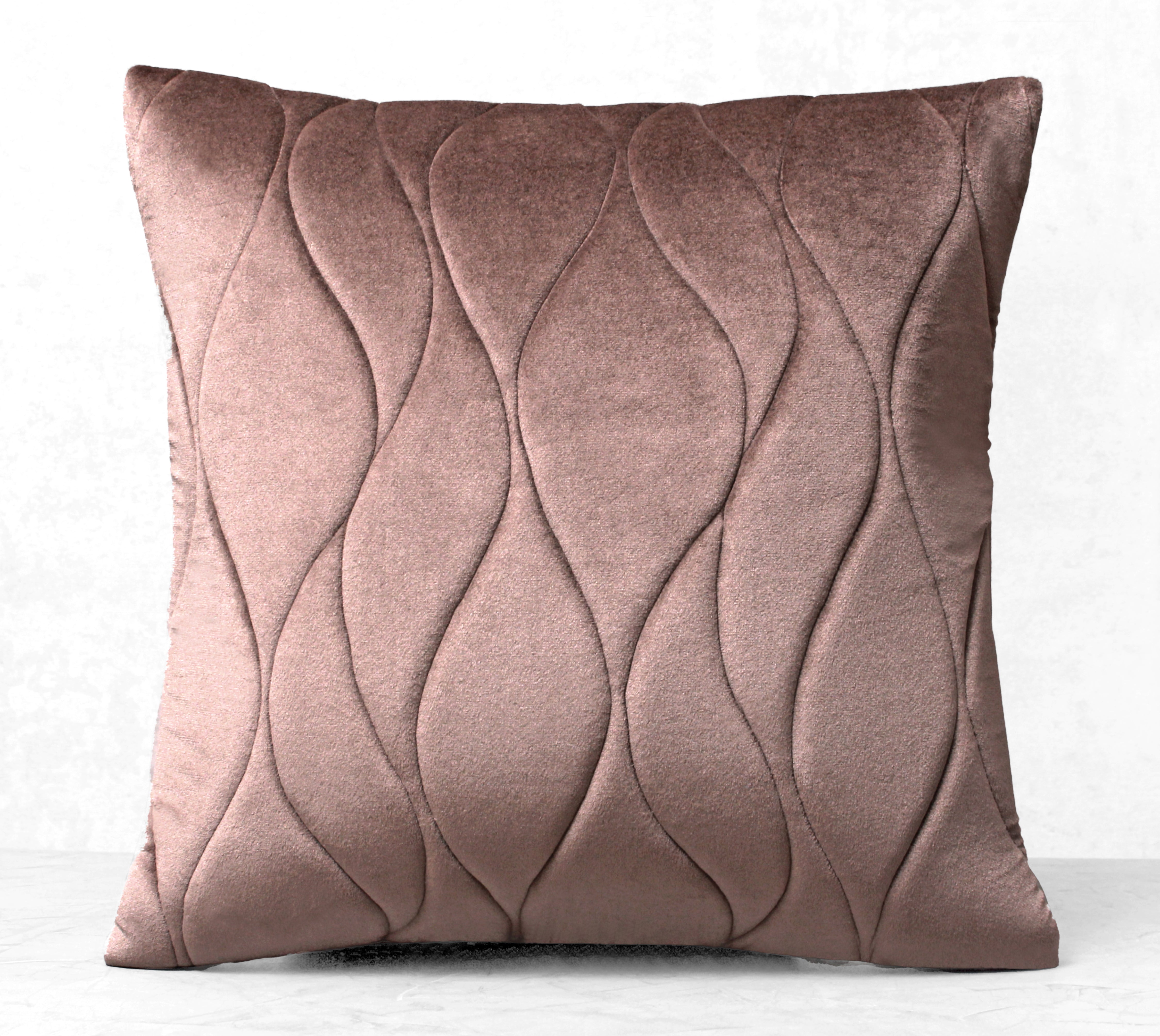 JASPER Taupe Quilted Velvet Cushion Cover