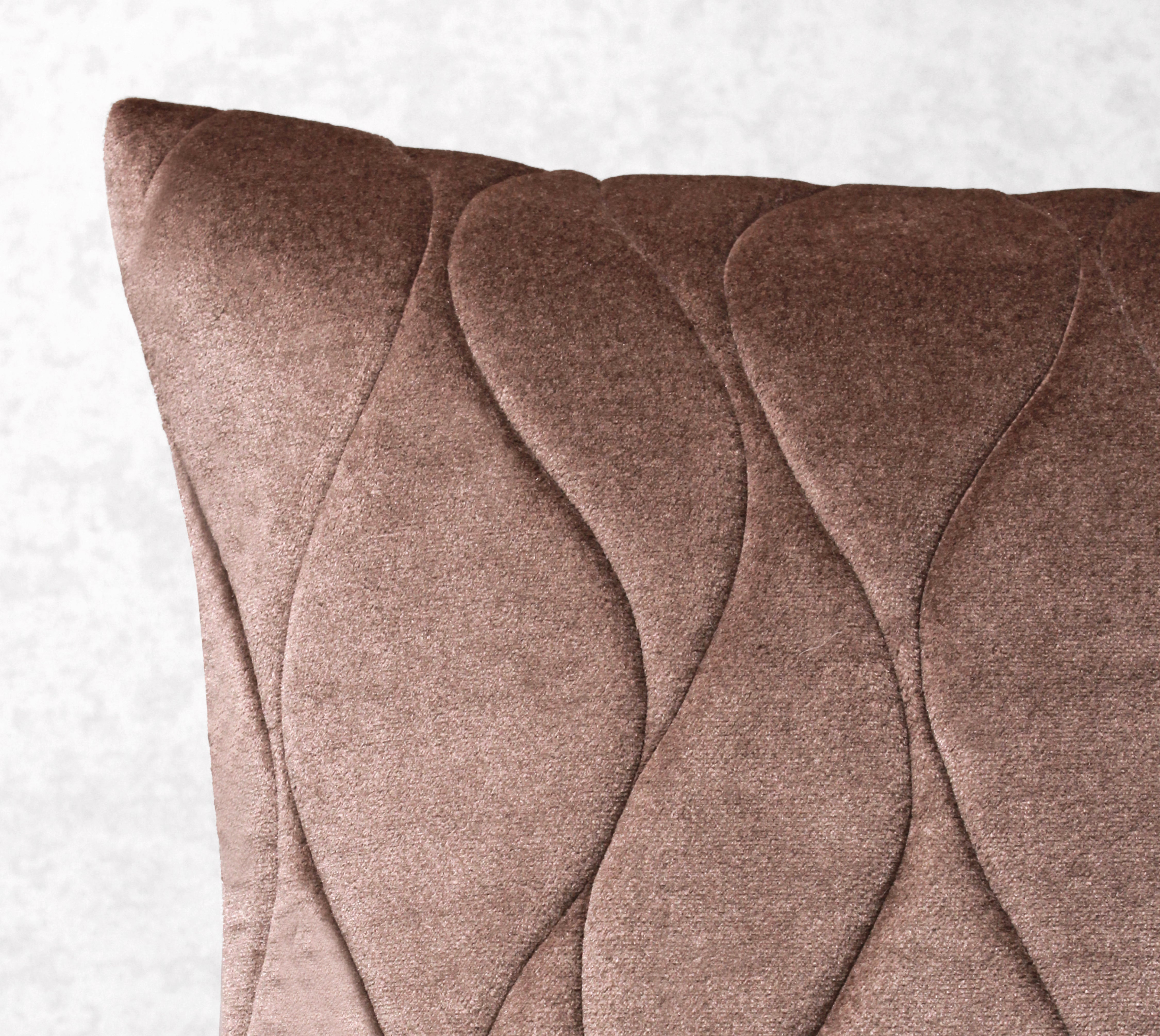 JASPER Taupe Quilted Velvet Cushion Cover