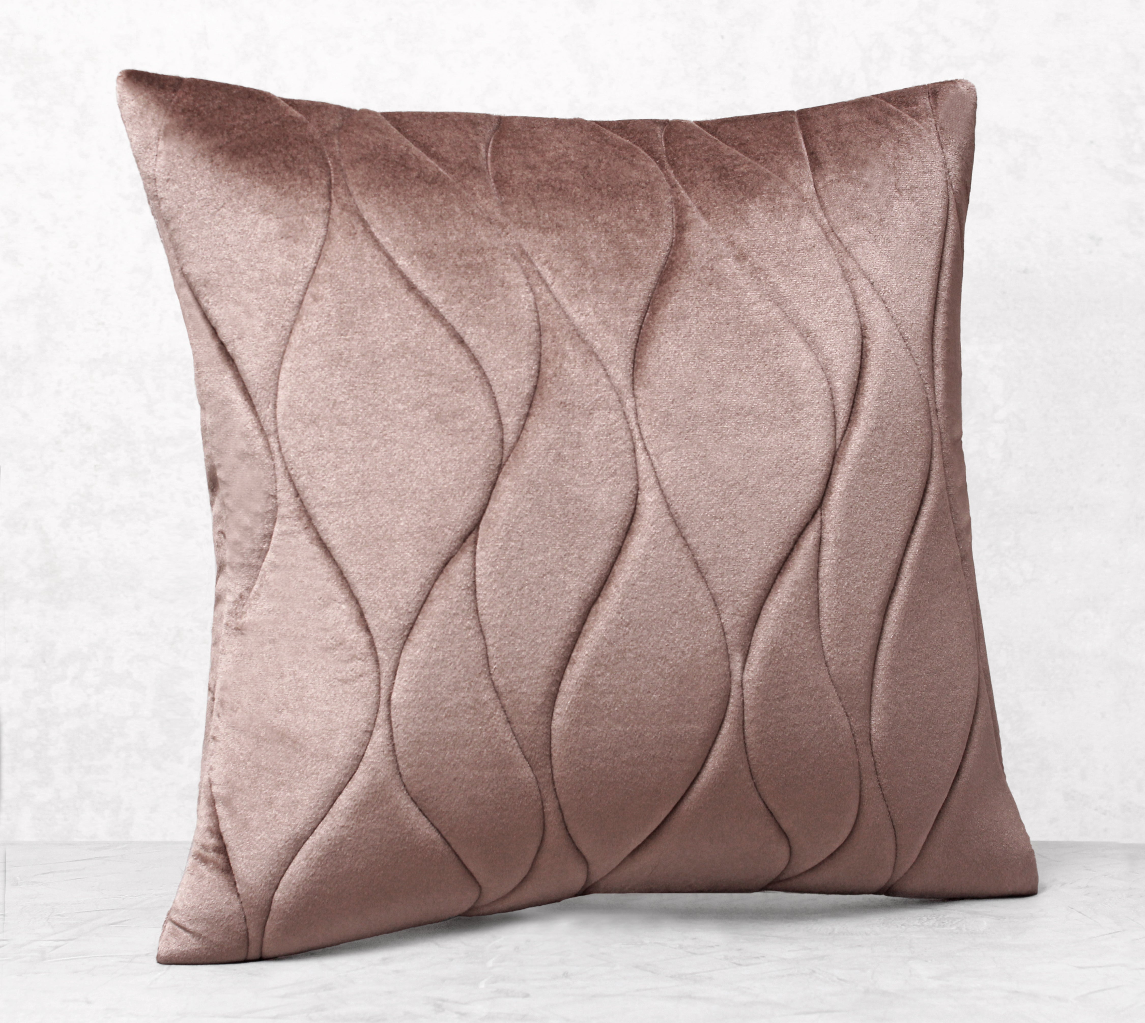 JASPER Taupe Quilted Velvet Cushion Cover